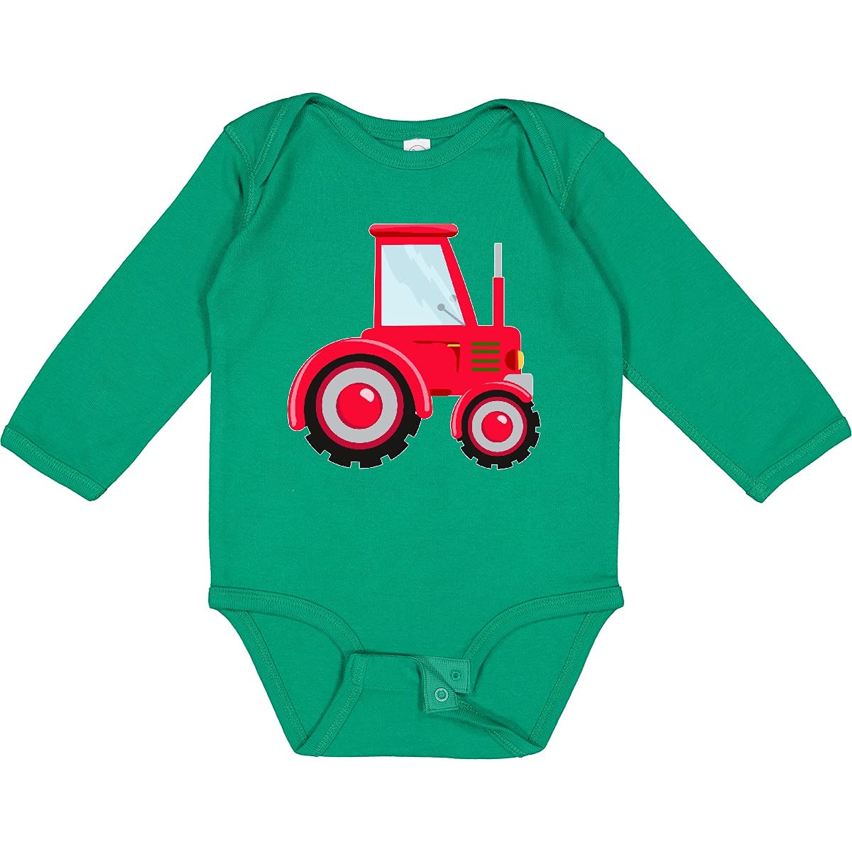 Inktastic Farming Red Tractor Long Sleeve Baby Bodysuit - Soft Cotton Onesie for Newborns & Infants - Perfect for Farm-Themed Photoshoots & Playdates