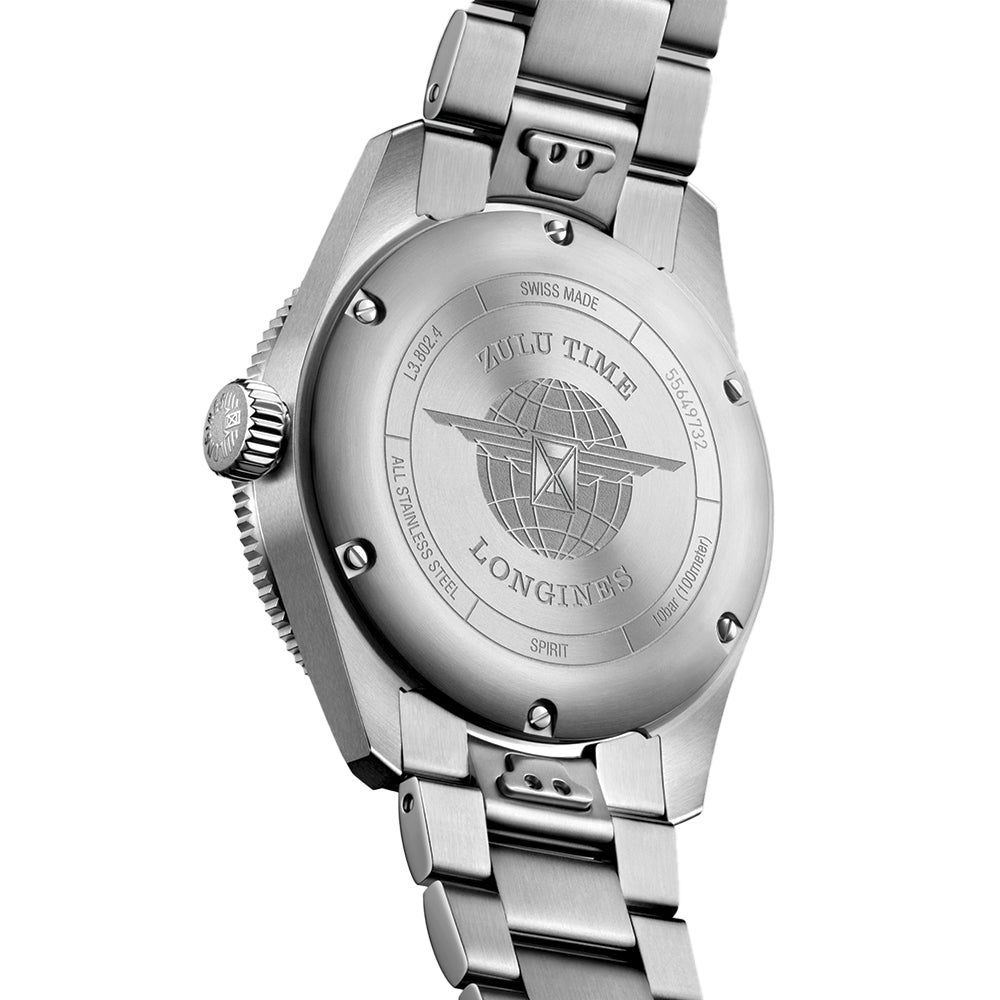 Spirit Zulu Time 39mm Blue Ceramic Bezel Men's Watch with Black Bracelet - Perfect for Business, Travel & Luxury Style
