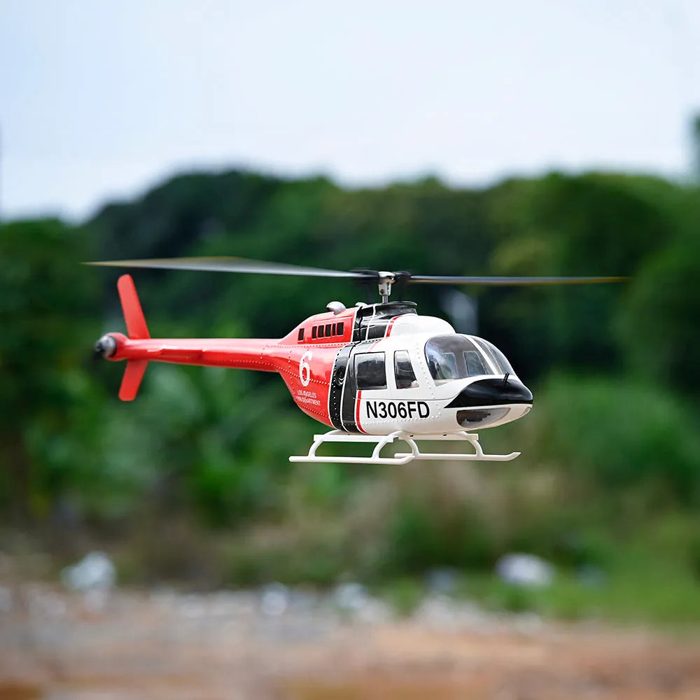 FLY WING Bell 206 V3 GPS RC Helicopter 450L Scale with H1 Flight Controller - Professional Remote Control Aircraft for Outdoor Flying & Aerial Photography