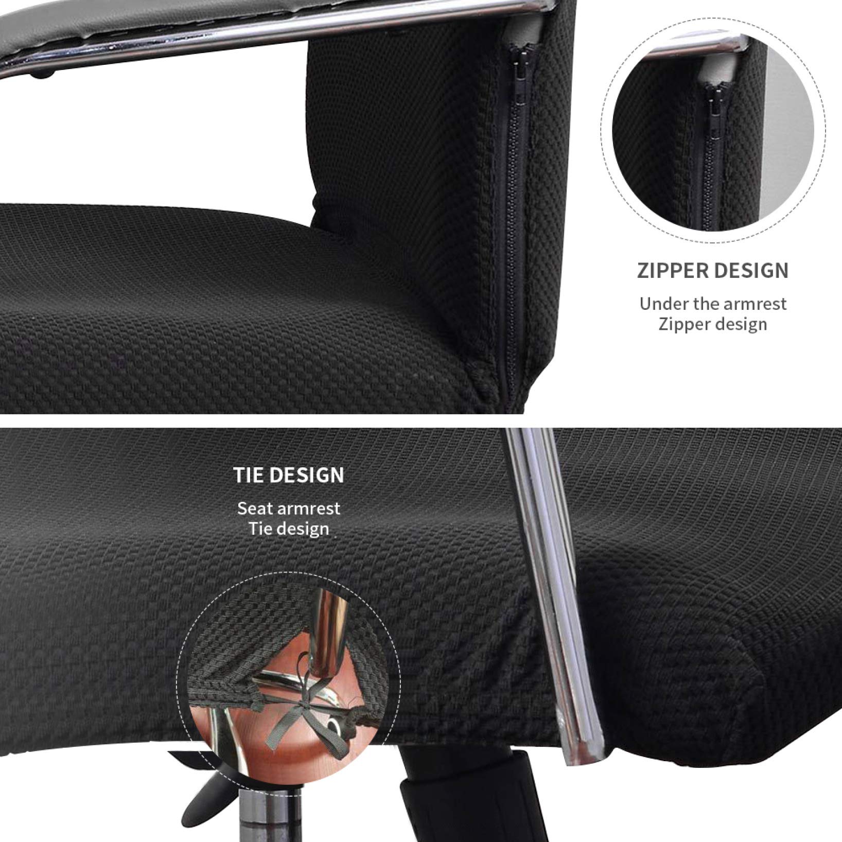 KKONION Office Chair Cover - Removable & Washable Stretch Slipcover for Swivel Computer Chairs - Protects from Spills & Stains - Perfect for Home Office, Gaming, and Conference Rooms