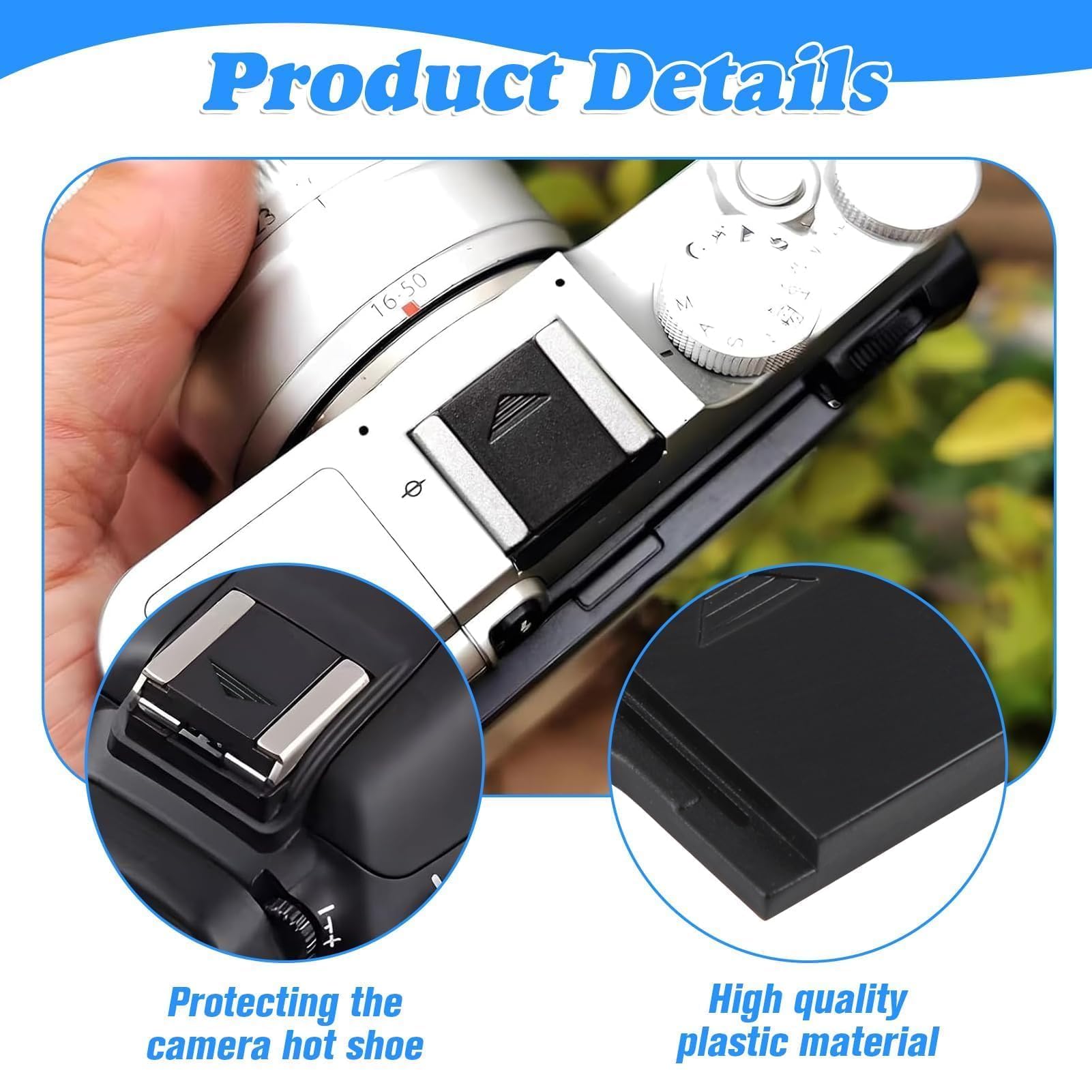 2 Pack Camera Hot Shoe Covers - Universal DSLR & Mirrorless Camera Protection for Canon EOS, Nikon, Panasonic, Pentax K, Olympus Evolt & Fujifilm X - Perfect for Outdoor Photography & Travel Gear Protection