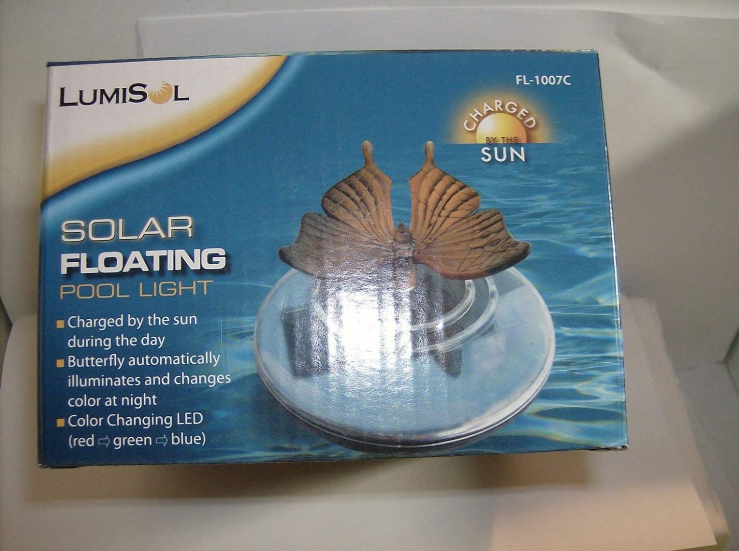 Lumis L Solar Floating Pool Light - Butterfly Design for Outdoor Garden, Patio, and Backyard Decor | Waterproof LED Light for Swimming Pools, Fountains, and Ponds