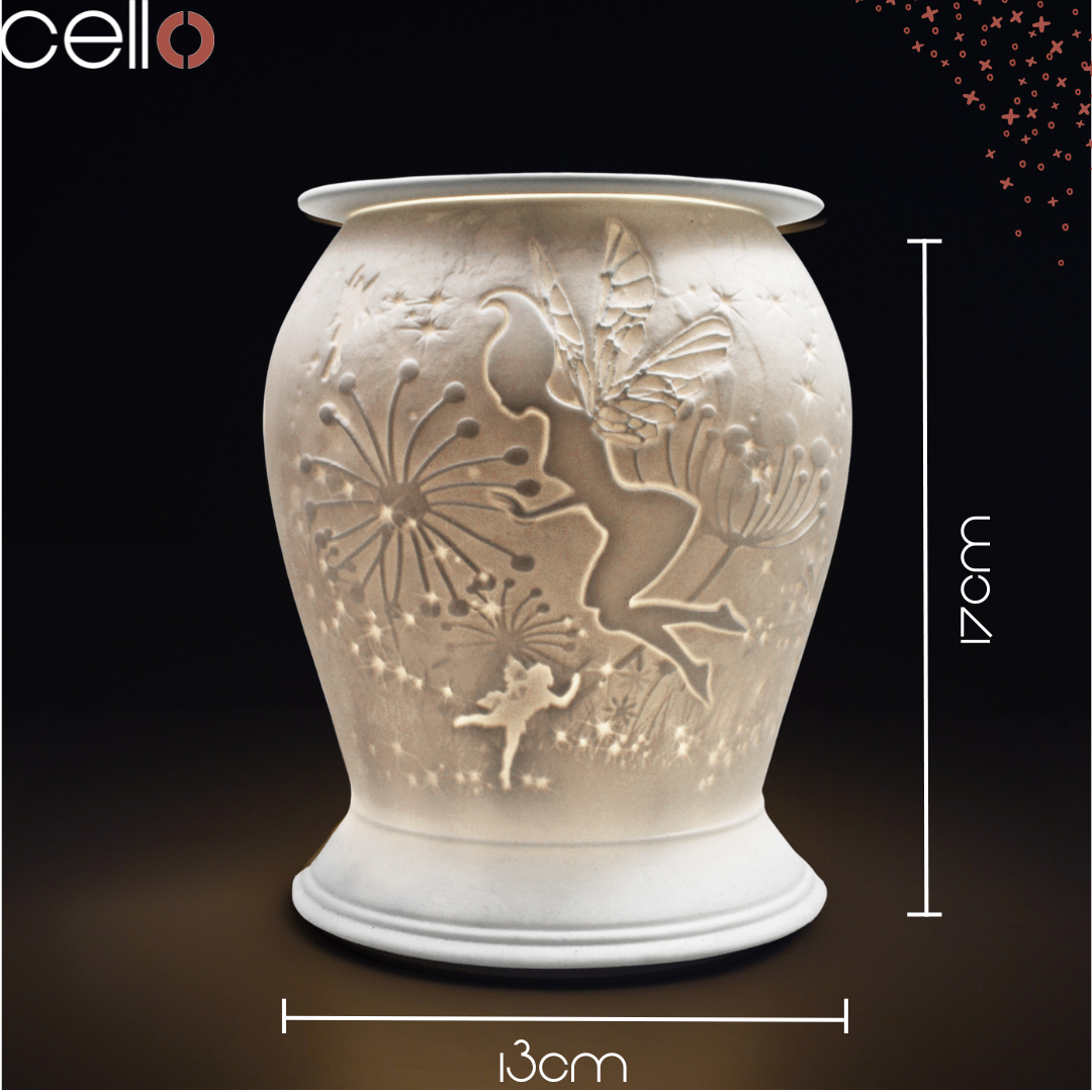 Electric Wax Warmer with Porcelain Barrel - Cello Design for Aromatherapy & Home Decor | Perfect for Bedroom, Living Room, and Office Use