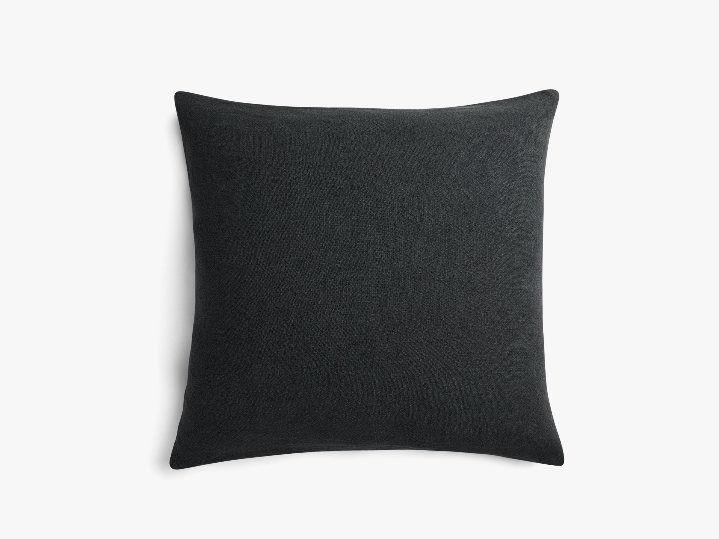 Vintage Linen Euro Pillow Cover - Coal Black - 26x26 Inches - Decorative Throw Pillow Case for Sofa, Bed & Home Decor - Washable & Durable Linen Fabric
