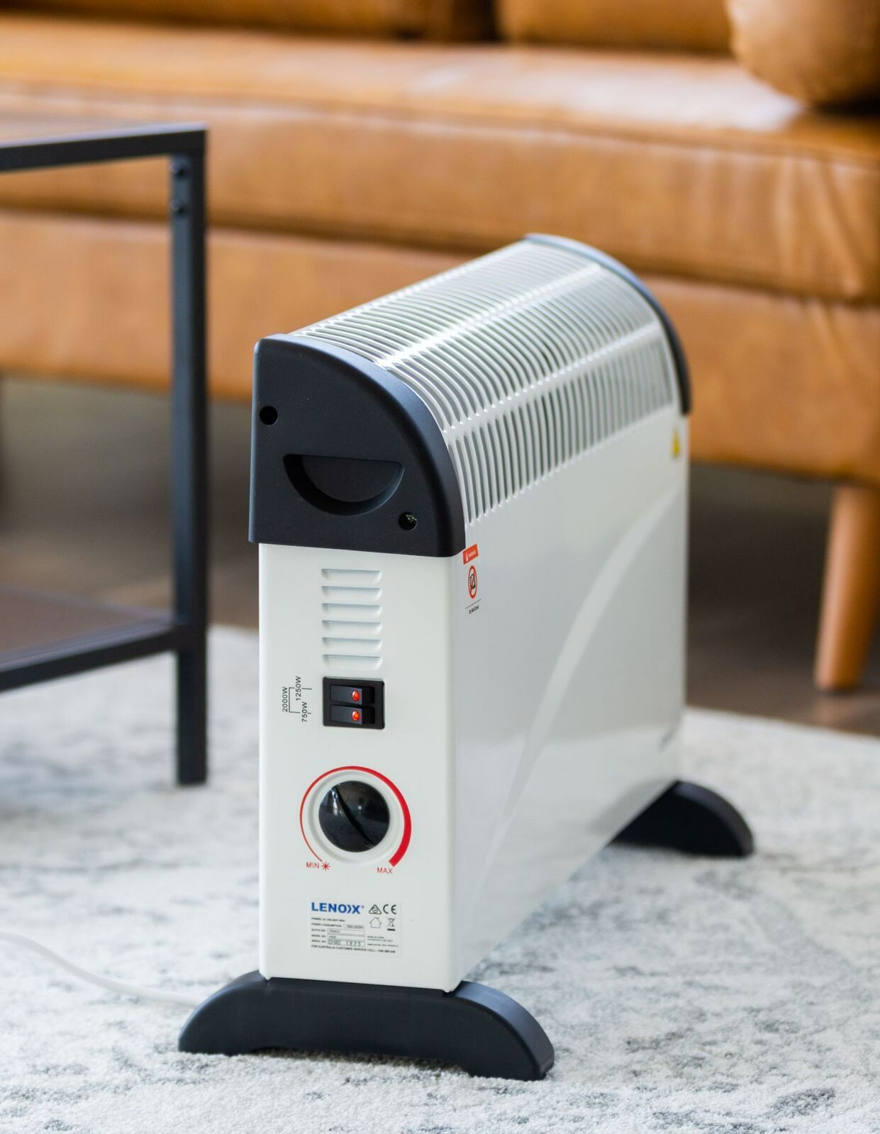 2000W Portable Convector Heater with 3 Heat Settings - Fast Room Heating for Home, Office & Bedroom - Energy Efficient Space Heater for Winter & Cold Weather