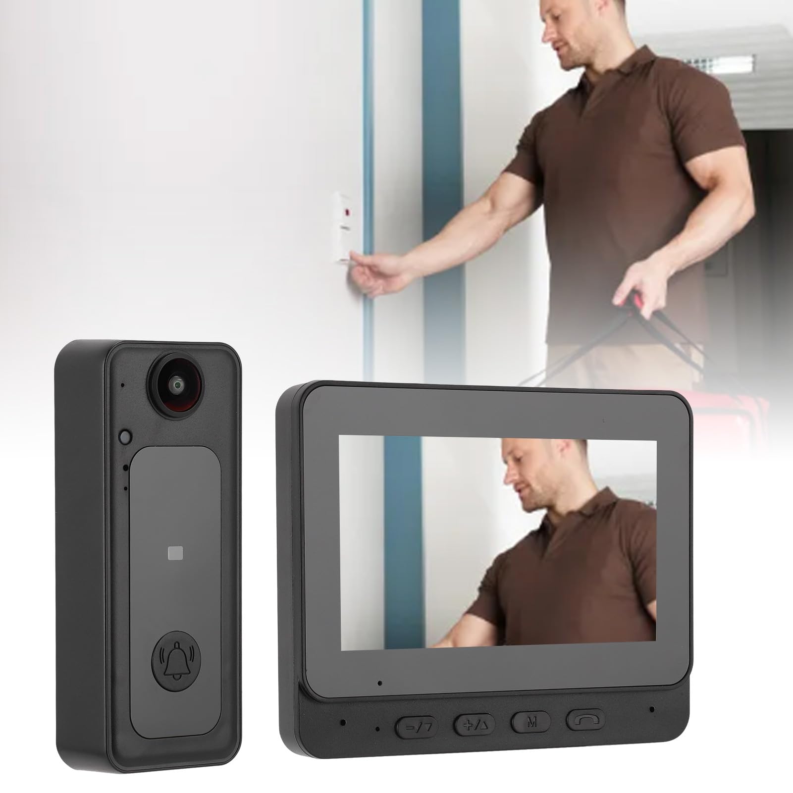 8MP Video Doorbell Intercom System with Auto Recording, 4.3