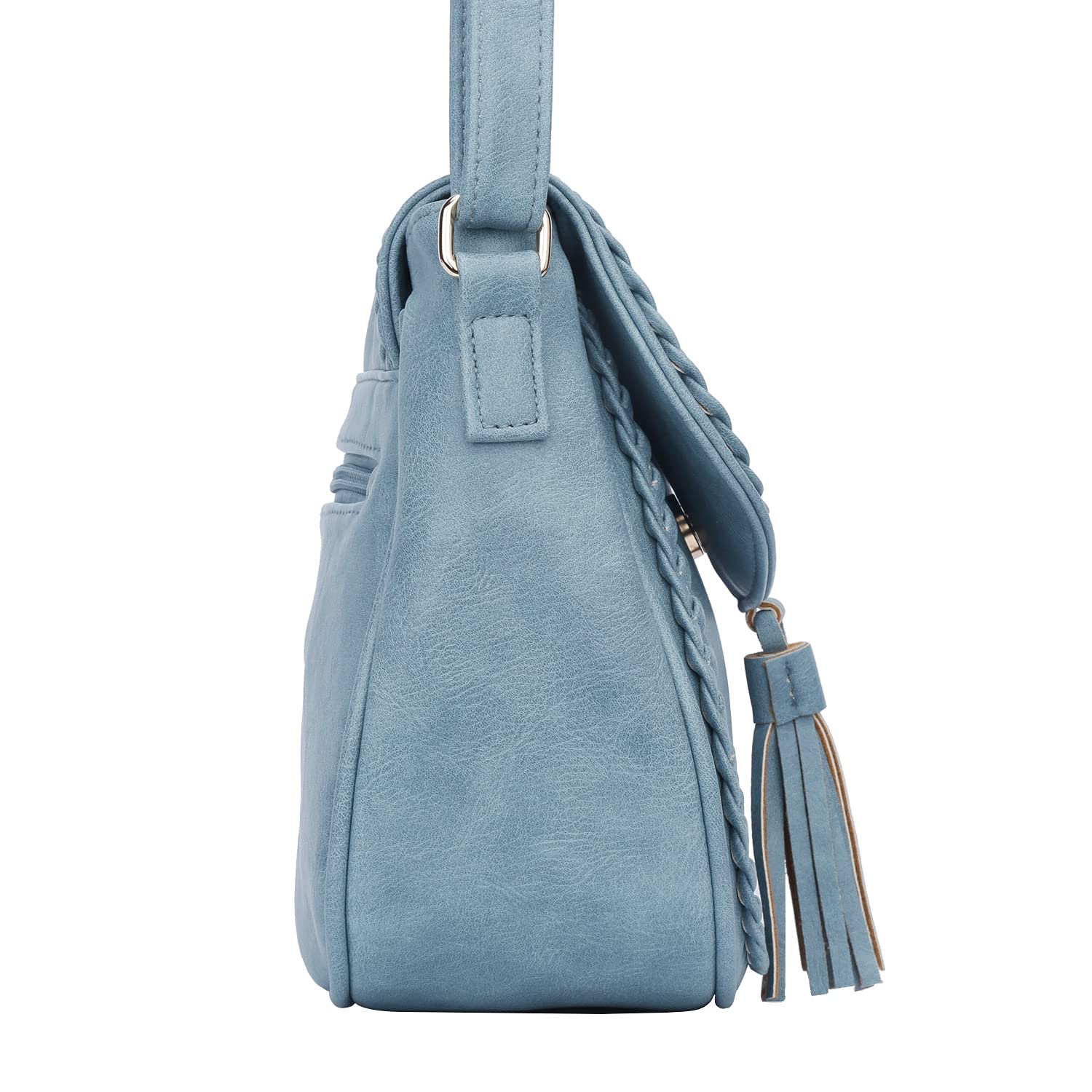 KKXIU Women's Casual Flap Saddle Crossbody Bag with Tassel - Stylish Shoulder Purse for Everyday Use, Work, Travel & Shopping