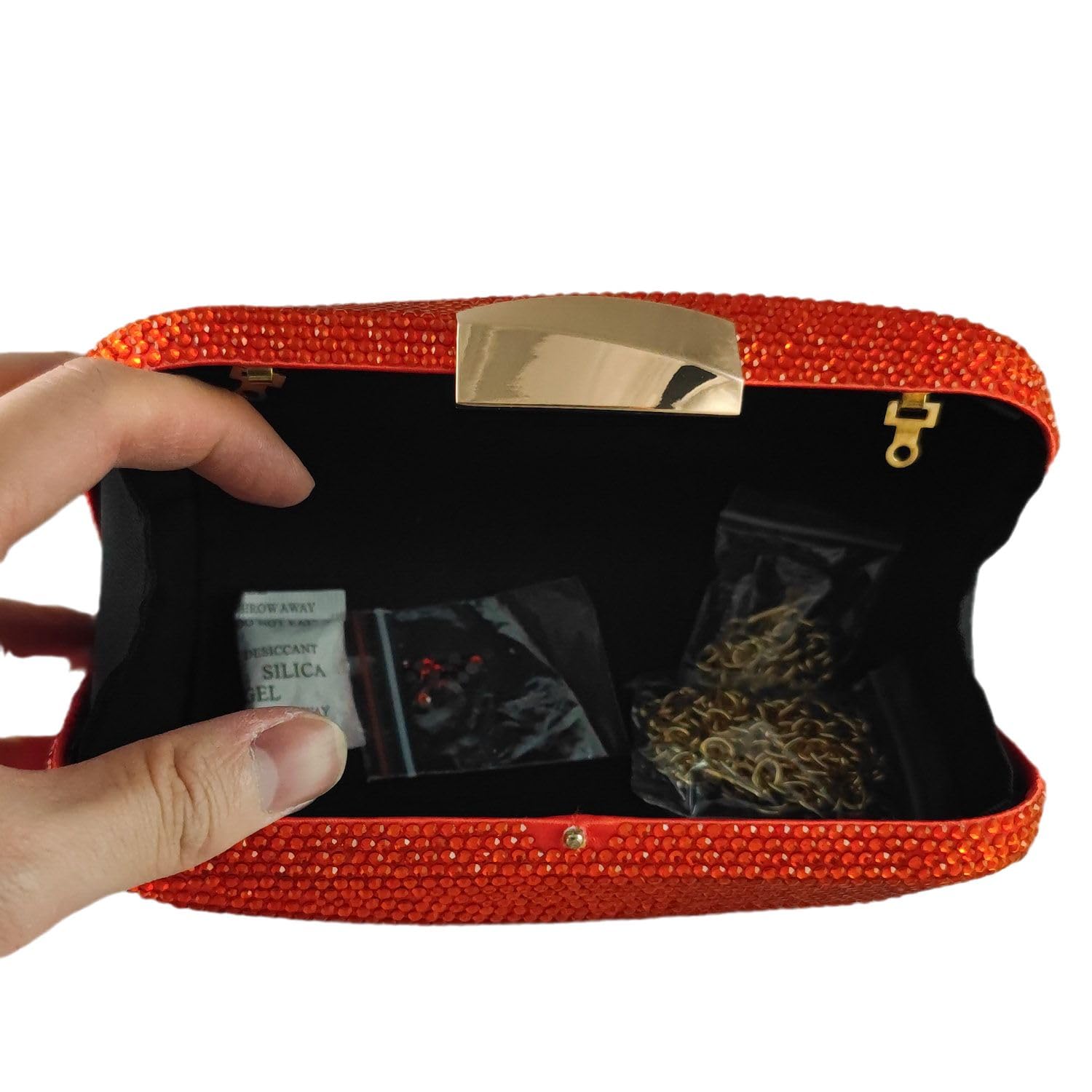 Luxury Crystal Clutch Evening Bag for Women - Rhinestone Wedding Purse with Sea Wave Design, Elegant Party Handbag for Prom, Gala & Special Occasions