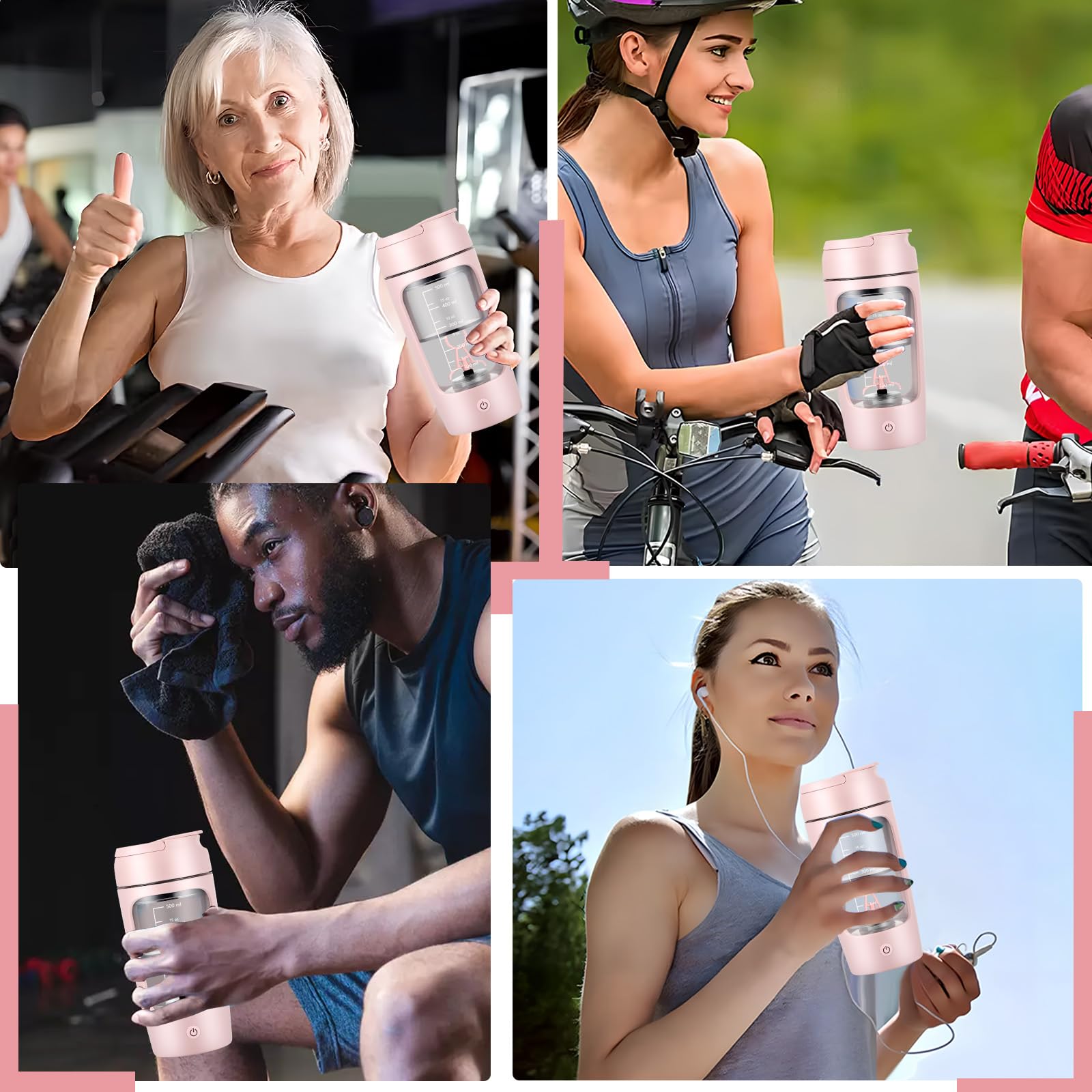 650ML Electric Protein Shaker Bottle - USB Rechargeable Automatic Blender for Protein Shakes, Coffee & Smoothies - Portable Mixing Cup for Gym, Workout & Fitness Enthusiasts - Perfect for Post-Workout Recovery & On-the-Go Nutrition