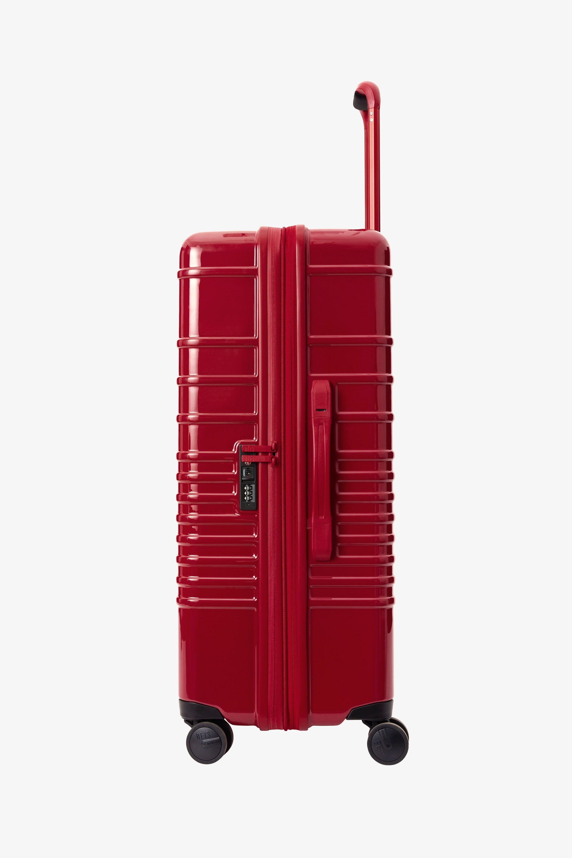 Large Check-In Roller Suitcase in Text Me Red - Perfect for Air Travel, Business Trips & Vacation Luggage