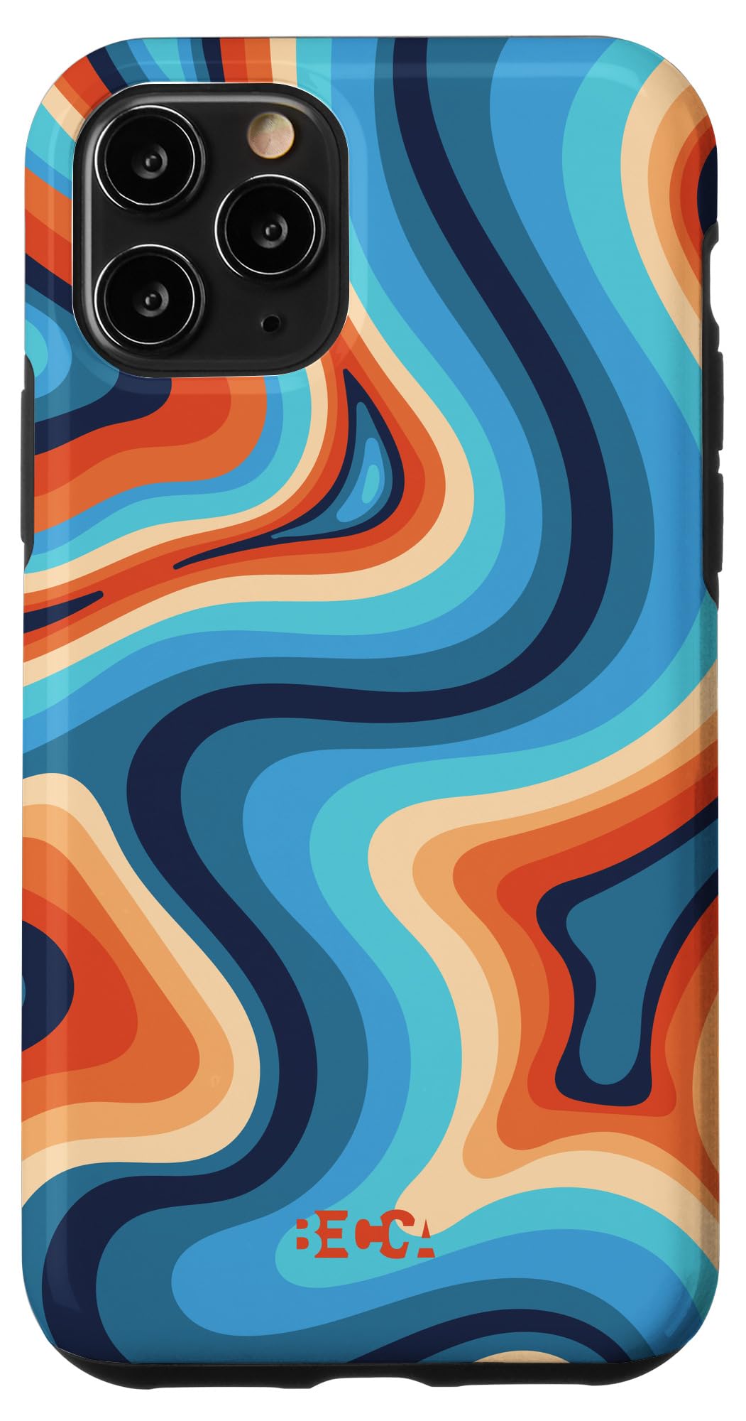 iPhone 11 Pro Retro Groovy Liquid Swirl Case - 70's 80's Psychedelic Style - Perfect for Music Festivals & Vintage Lovers
