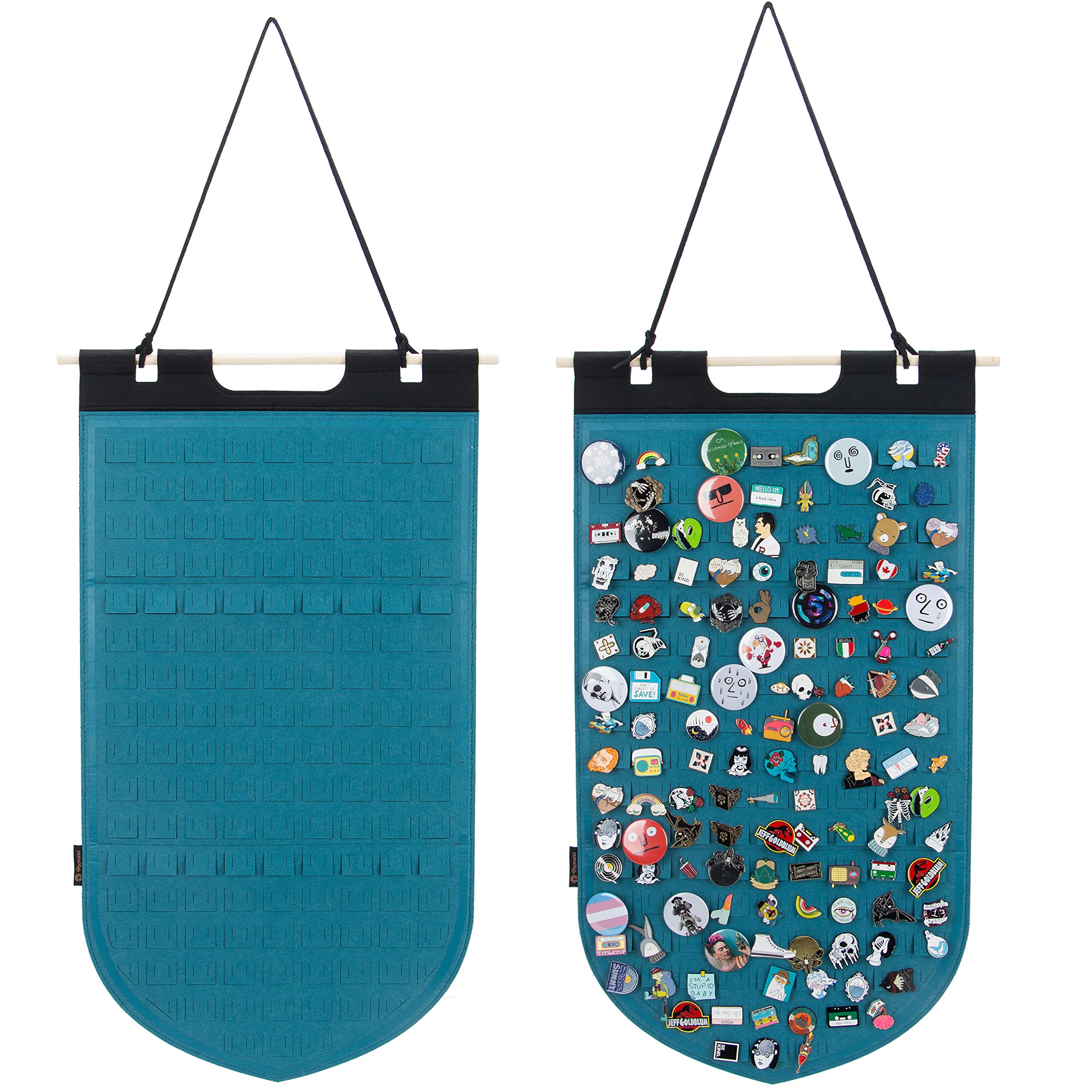 Dark Turquoise Hanging Brooch Pin Storage Organizer - Wall Display Banner for Pins, Buttons & Lapel Collections - Holds 141 Pins - Perfect for Jewelry Organizers, Craft Room Decor & Collector Displays
