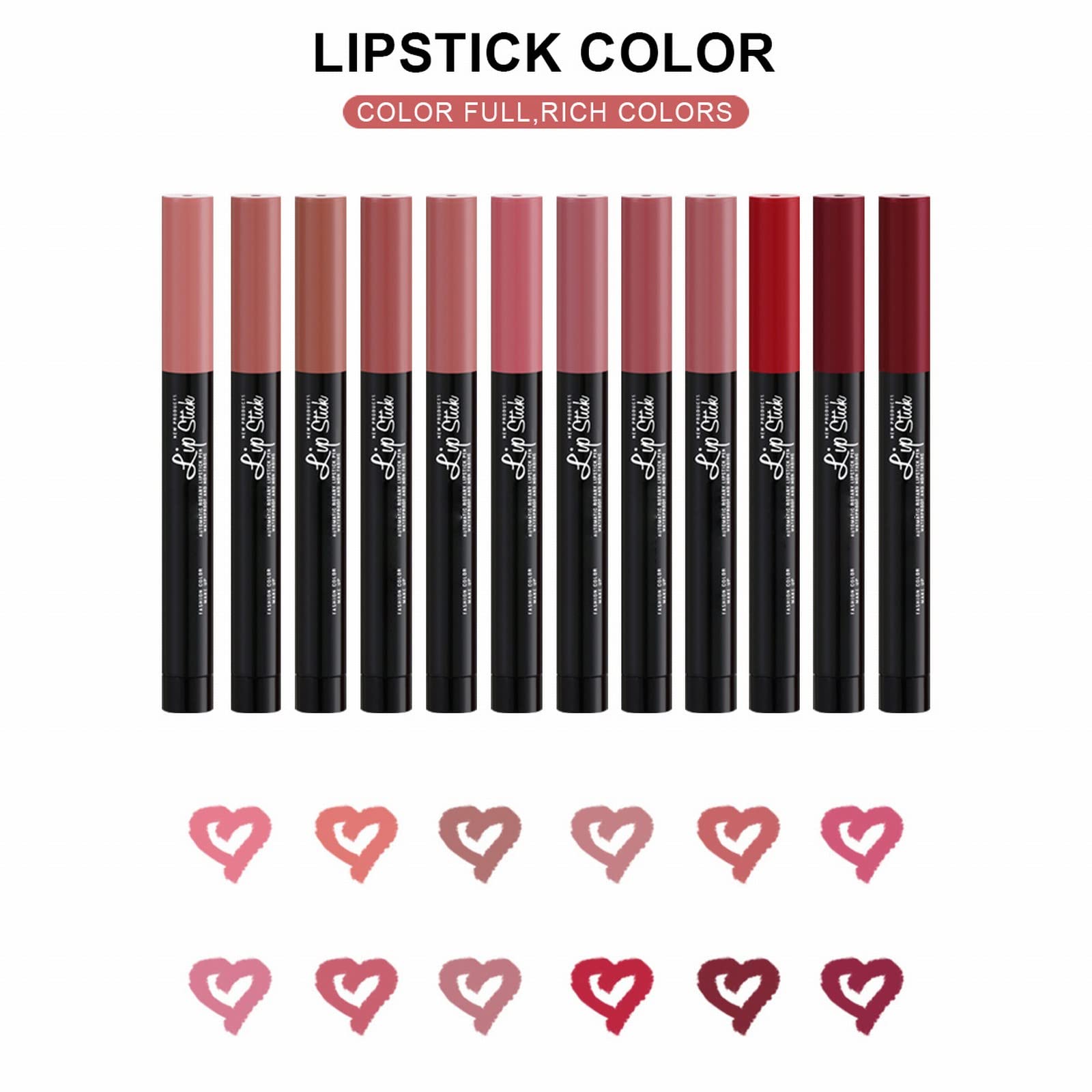 12 Colors Luxury Velvet Lip Gloss Set - Automatic Lipstick Pen with Pencil Sharpener & Lip Liner - Perfect for Daily Makeup, Parties and Gift Giving