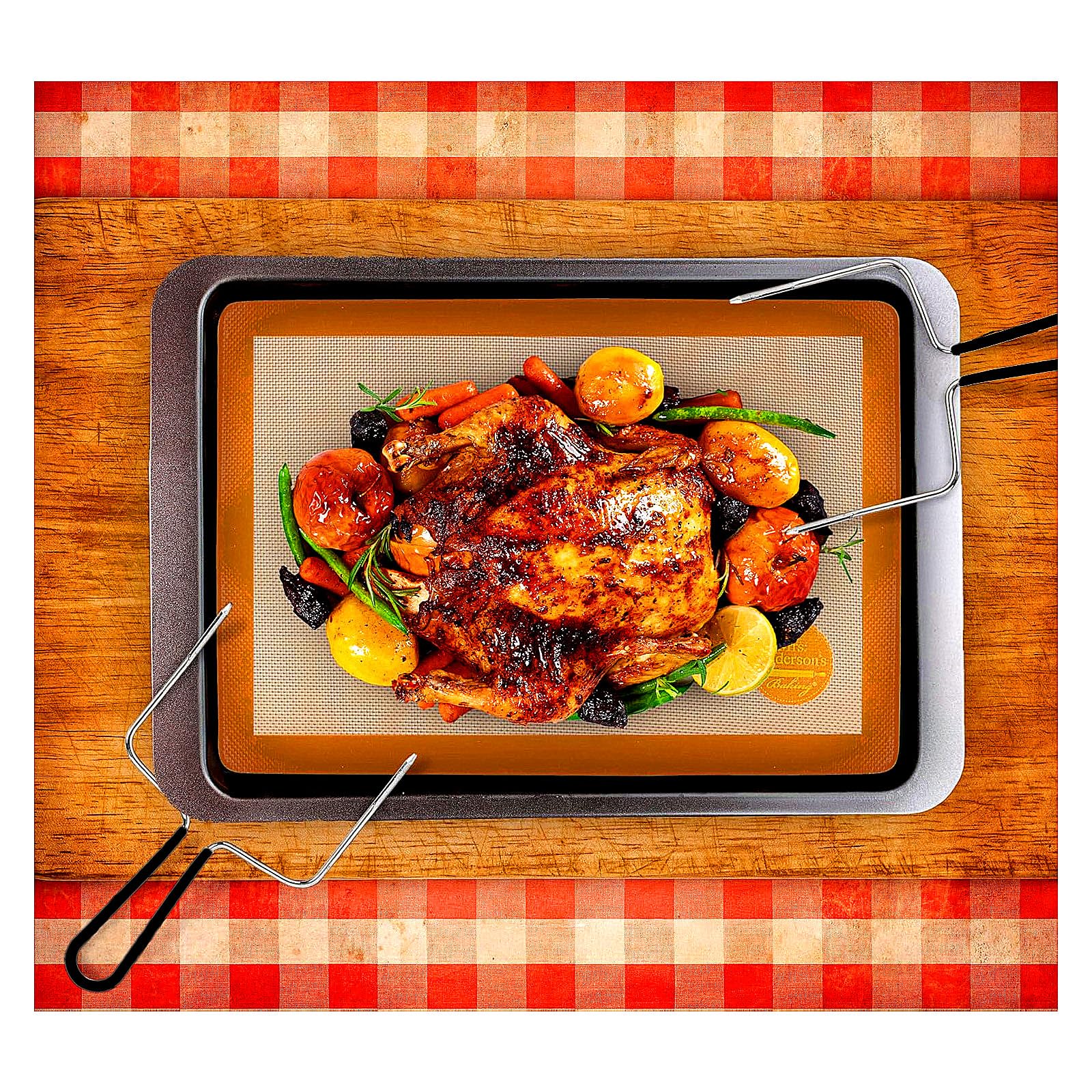 Premium Stainless Steel Turkey Lifter & Serving Set - 2-Prong Roast Meat Forks for Thanksgiving, Christmas & Holiday Dinners - Durable Poultry Lifters for Easy Carving & Serving - Perfect for Roast Turkey, Chicken & Ham