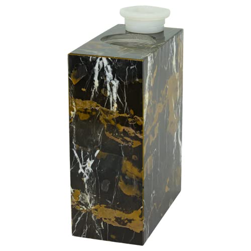 King Gold Marble Tower Urn - Genuine Book-Shaped Marble Cremation Urn for Ashes, 10 Inch Height - Perfect for Memorial Display & Home Decor