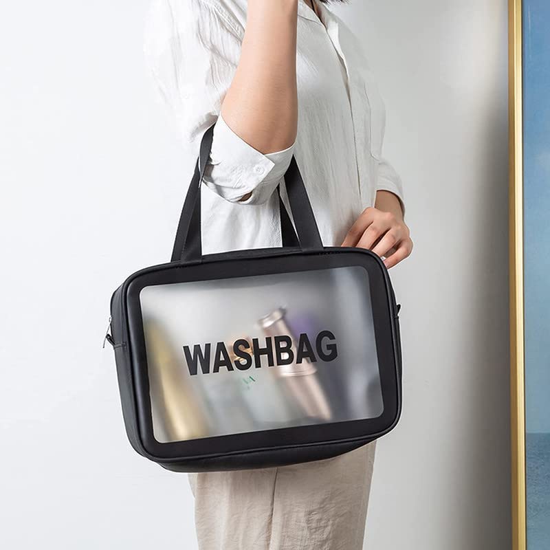 BESTDI Clear Toiletry Bag - Waterproof PVC Travel Cosmetic Organizer with Zipper for Women & Men - Perfect for Makeup, Toiletries & Travel Essentials | Ideal for Airports, Gyms & Daily Use