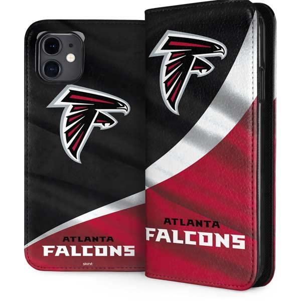 Officially Licensed NFL Atlanta Falcons iPhone 11 Phone Case - Durable Protective Folio Cover with Card Slots | Perfect for Football Fans, Game Days & Everyday Use