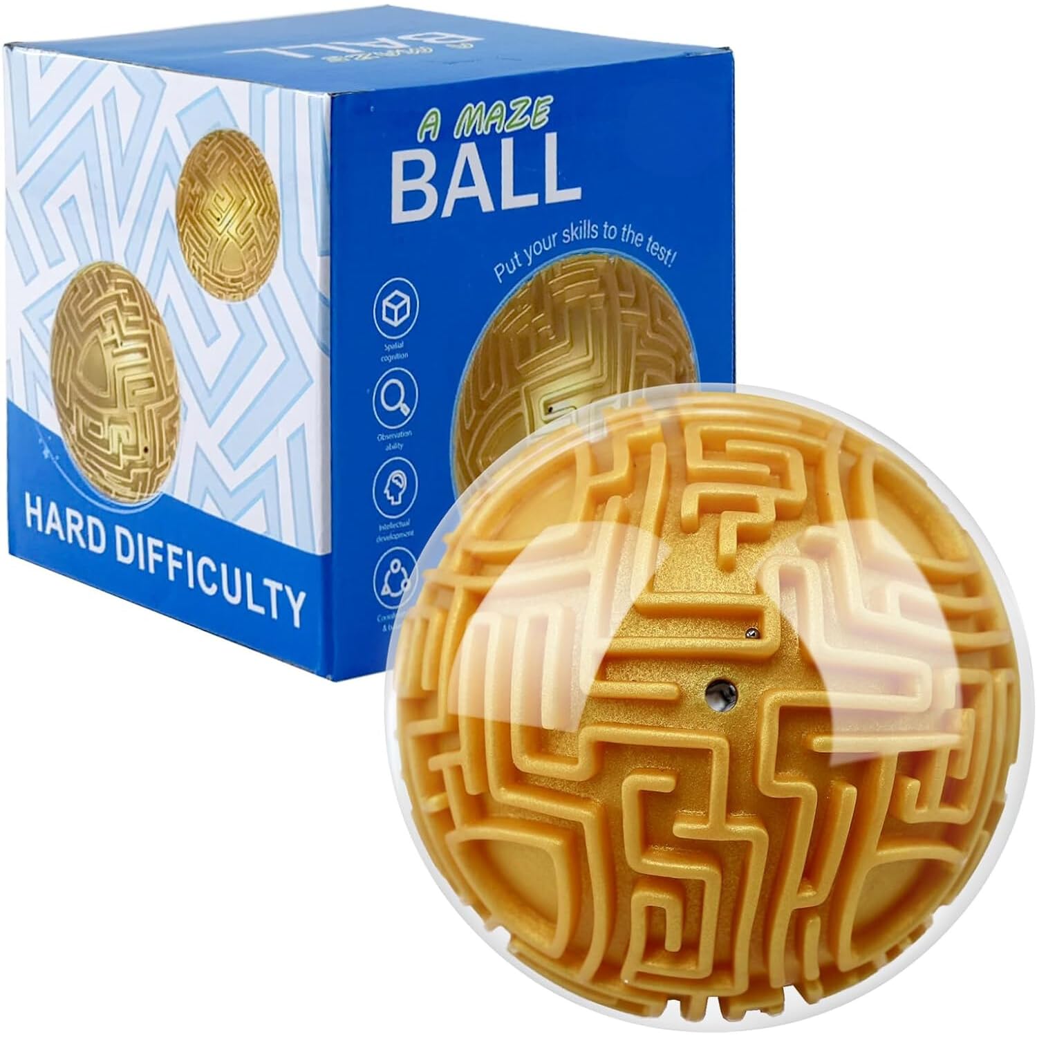 3D Gravity Maze Ball Puzzle Toy - Brain Teaser Game for Kids, Teens & Adults | Educational STEM Toy for Memory & Sequential Skills | Perfect for Carnival Prizes, Party Favors & Family Game Night