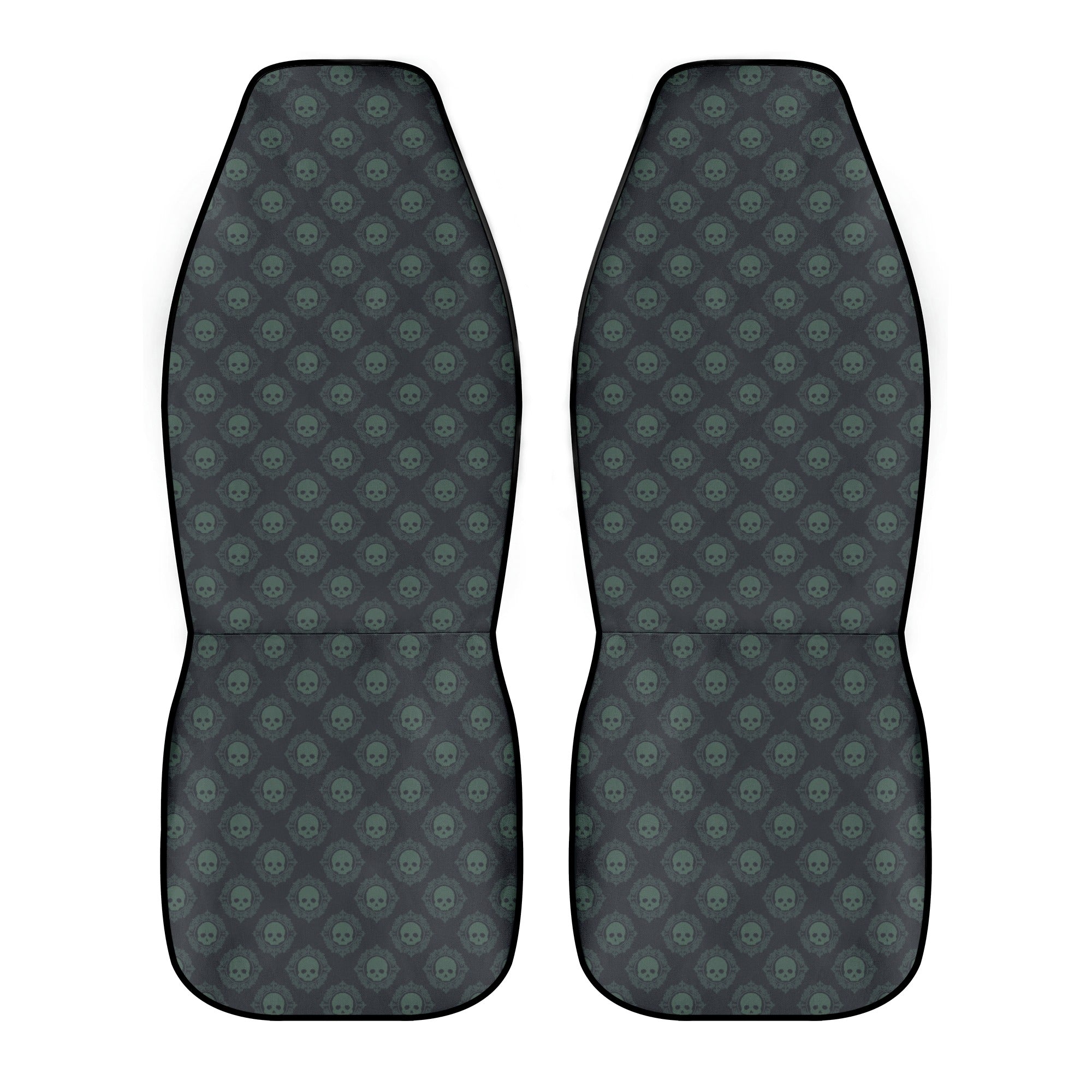 Premium Green Skull Print Car Seat Covers - Universal Fit for Cars, Trucks & SUVs - Anti-Slip Design for Comfort & Protection - Perfect for Daily Commute, Road Trips & Car Enthusiasts