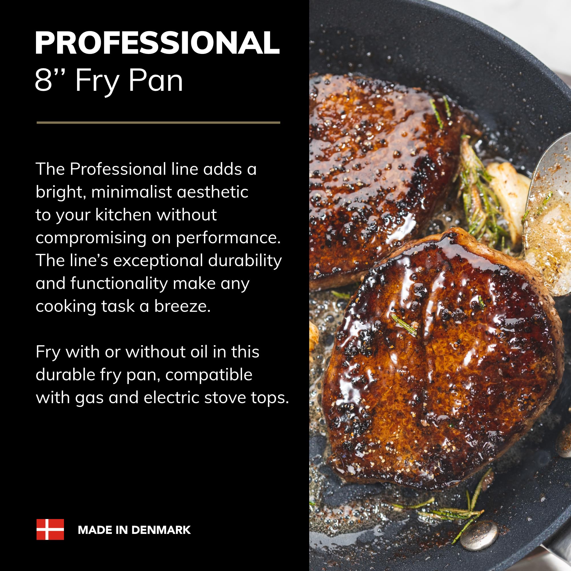 Scanpan Professional 8-Inch Nonstick Fry Pan Set of 2 - Premium Danish Cookware - Oven, Dishwasher & Metal Utensil Safe - Perfect for Sautéing, Frying & Everyday Cooking