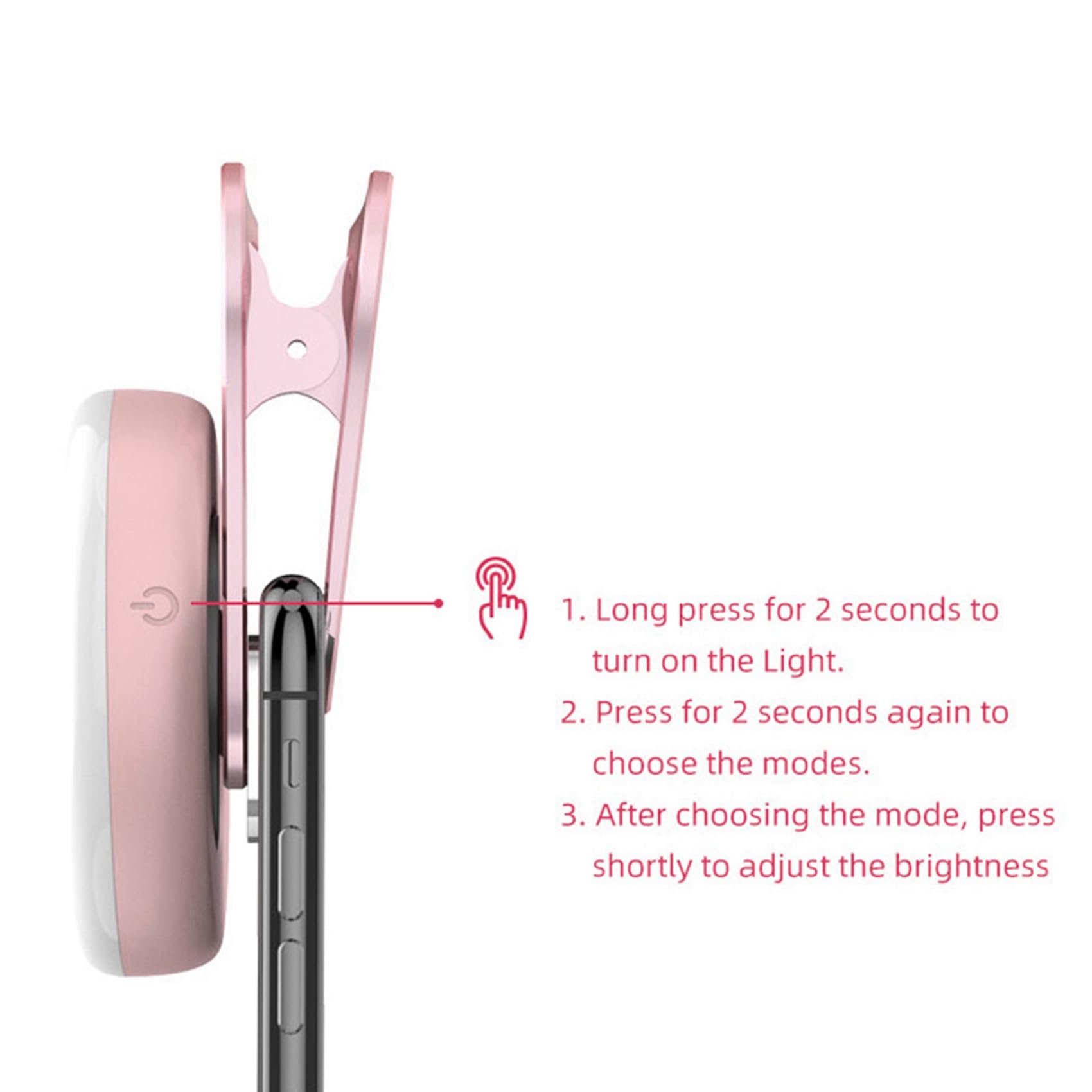2X LED Phone Lens with Selfie Ring Light - HD Macro Dimmable Beauty Light for Mobile Photography (Rose Gold) | Perfect for Vlogging, Live Streaming & Nighttime Selfies