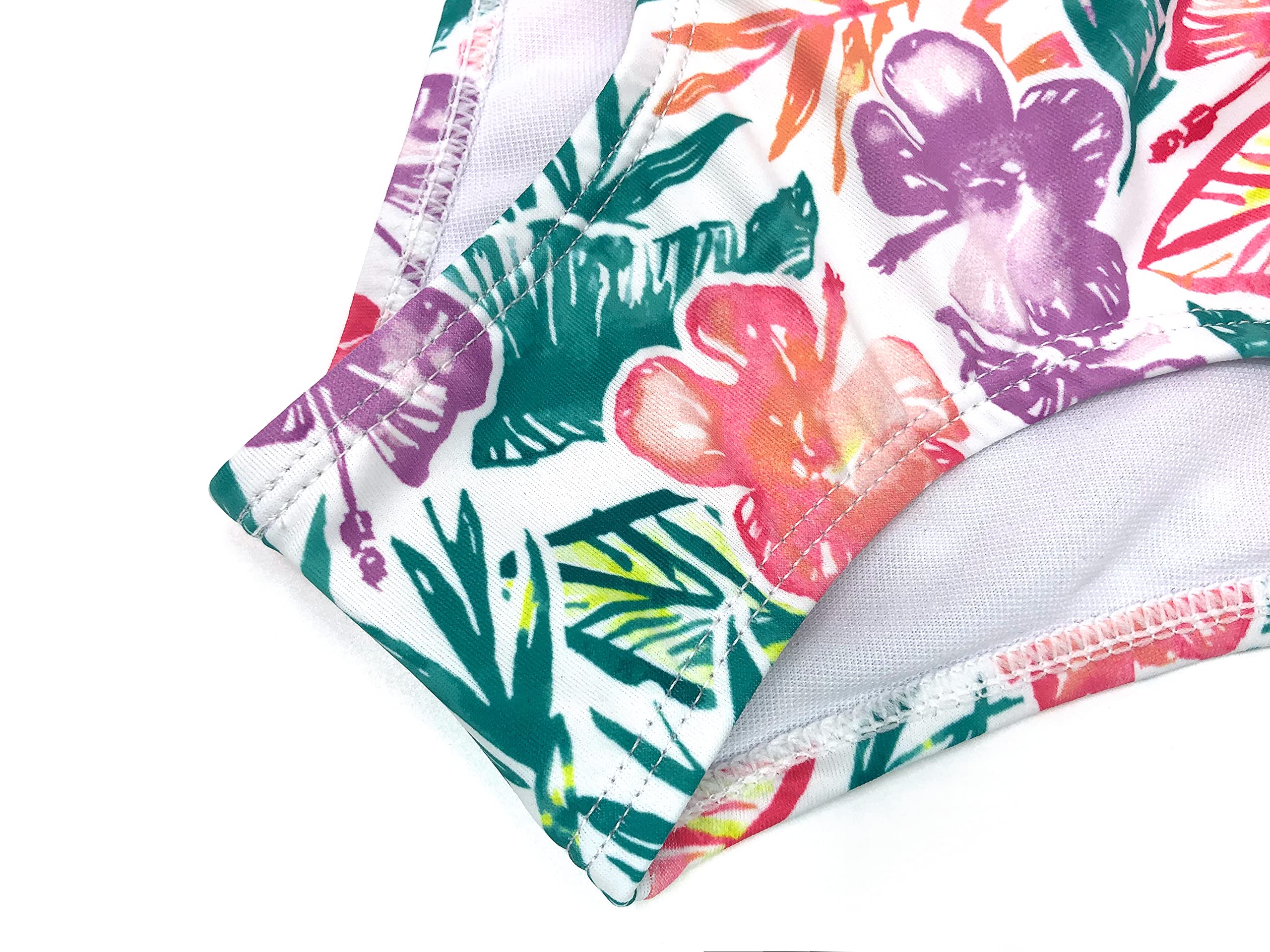 **SHEKINI Girls' Halter One Piece Swimsuit - Hawaiian Floral Print, Flounce Ruffle & Cutout Design - Perfect for Beach, Pool & Summer Vacations**
