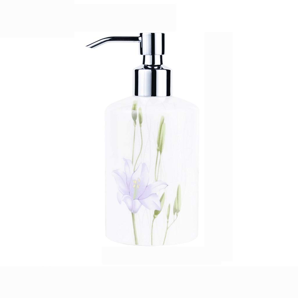 Premium Ceramic Soap Dispenser - Elegant Hand Wash & Lotion Bottle for Bathroom, Kitchen, Hotel & Salon | Refillable Liquid Dispenser for Shower Gel, Hand Soap & Beauty Products