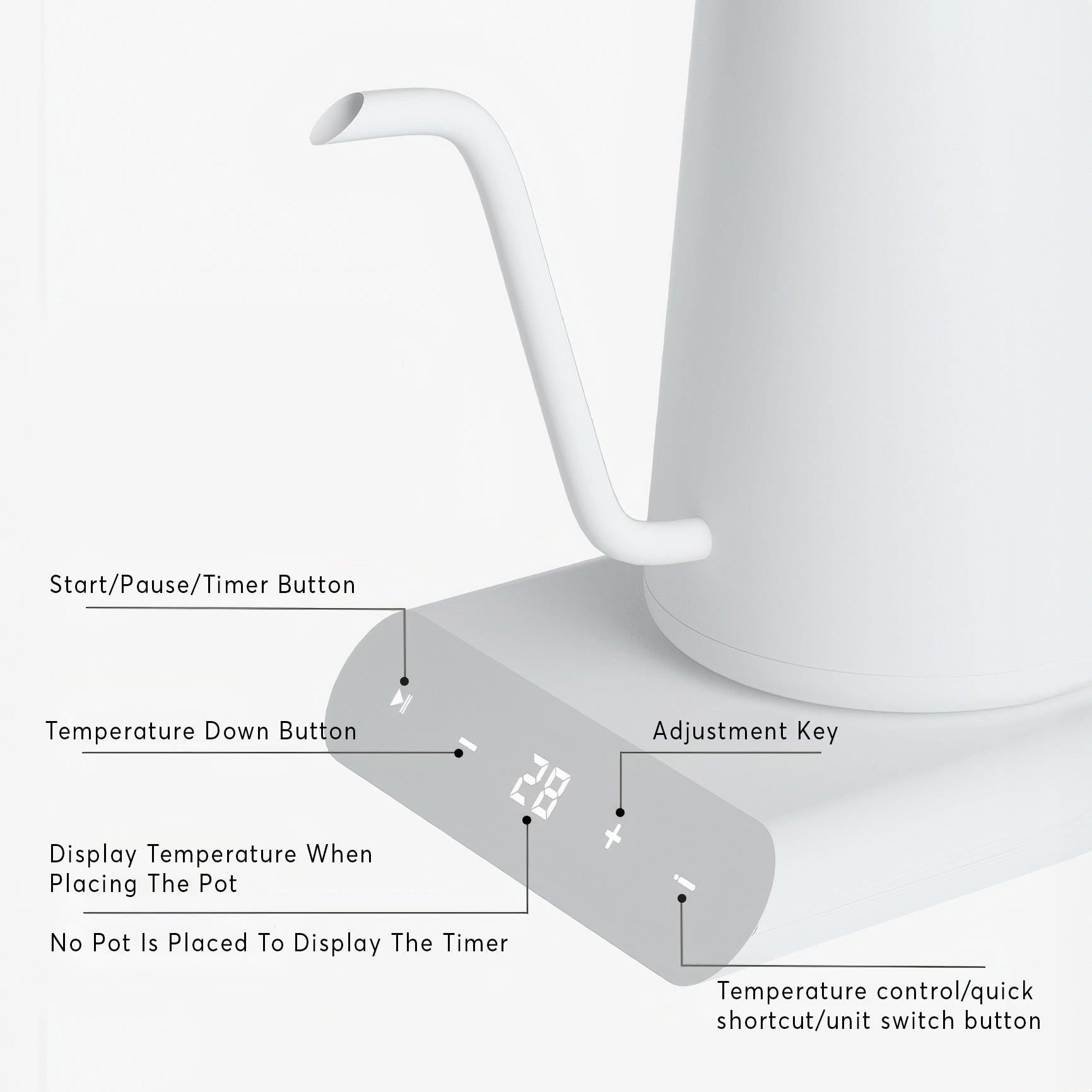 Premium Hand Brewed Coffee Kettle - Stainless Steel Pour Over Kettle with Ergonomic Handle for Perfect Coffee Brewing | Ideal for Home Baristas, Coffee Shops & Camping