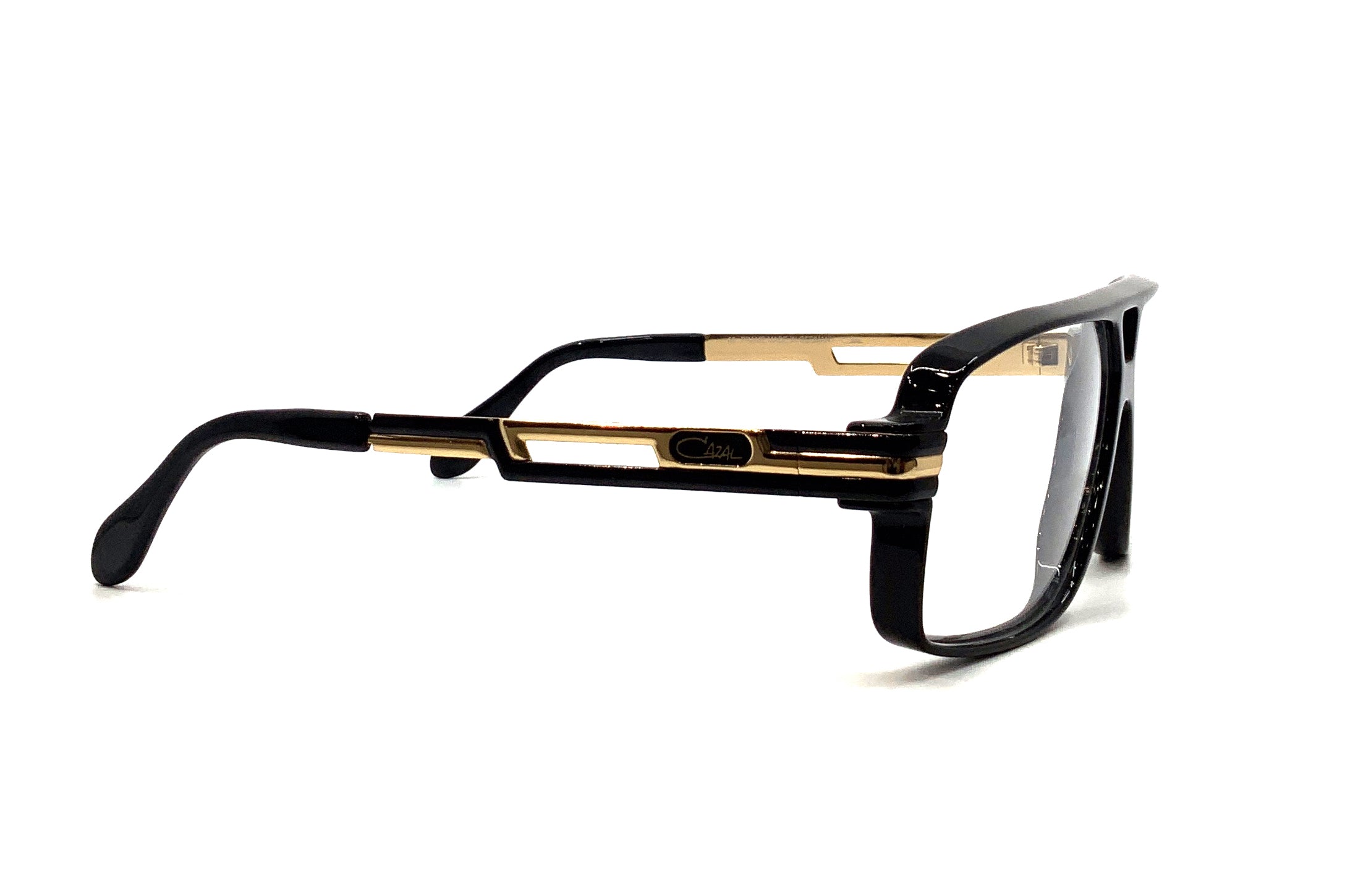 Cazal 6023 Sunglasses for Men & Women - Black/Gold Frame with UV Protection - Stylish Retro Aviator Glasses for Driving, Outdoor & Fashion