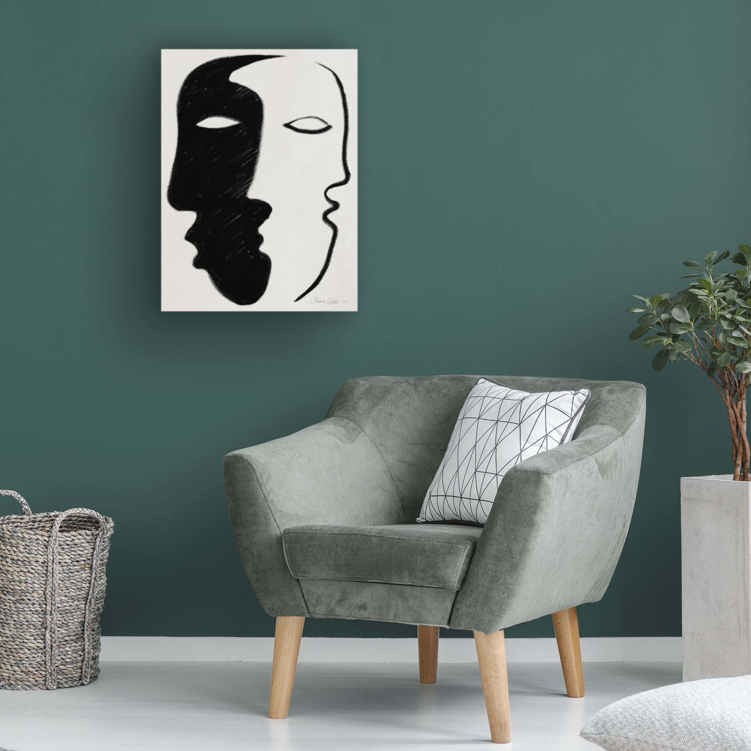 Trademark Fine Art 'Face to Face' Canvas Wall Art by Design Fabrikken - Modern Home Decor for Living Room, Bedroom & Office