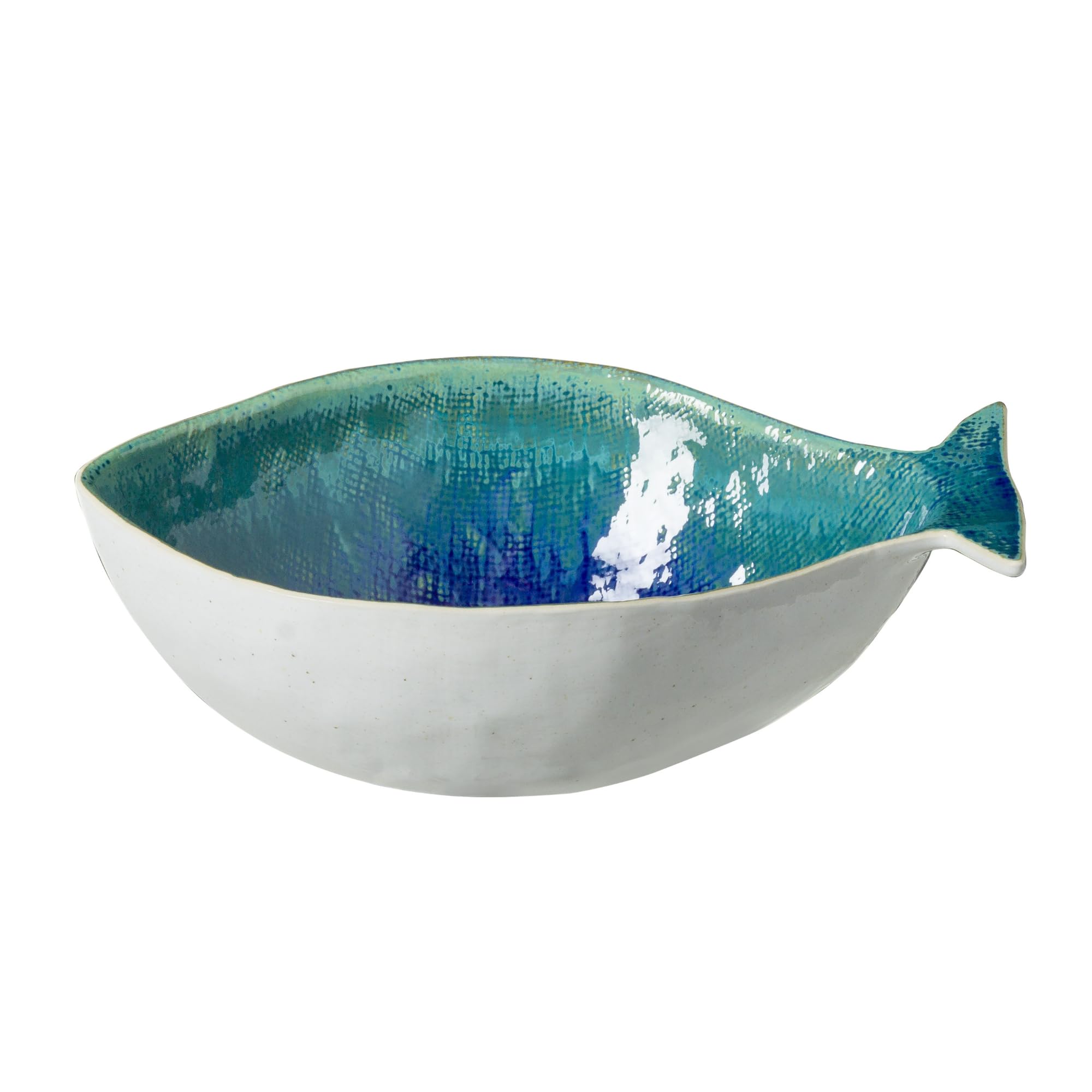 Casafina Ceramic Stoneware 62 oz. Dourada Serving Bowl - Dori Collection in Atlantic Blue | Microwave & Dishwasher Safe Dinnerware | Food Safe Glazing | Restaurant Quality Serveware for Soups, Salads & Pasta | Elegant Table Setting for Holidays & Dinner Parties