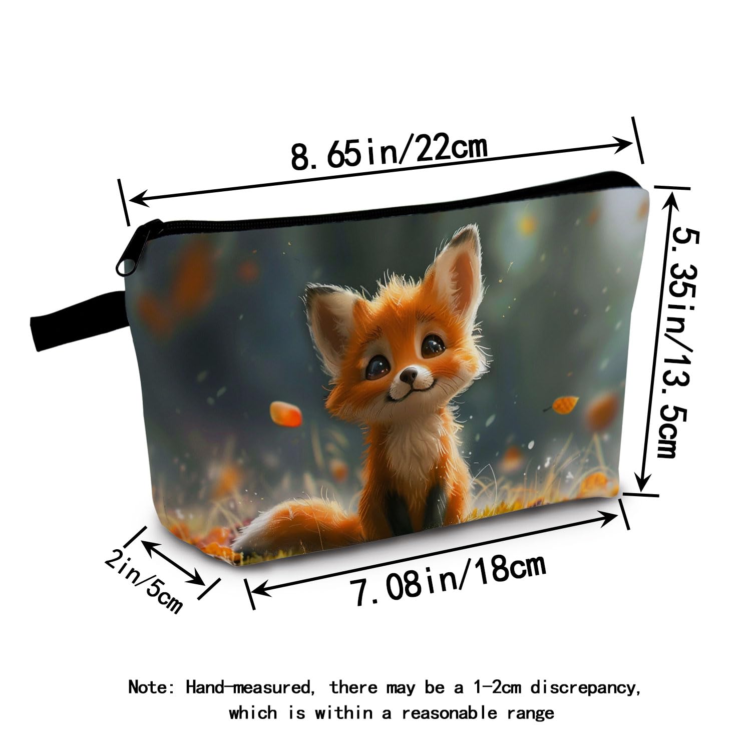 Cute Fox Makeup Bag for Women - Travel Toiletry Pouch for Cosmetics & Essentials