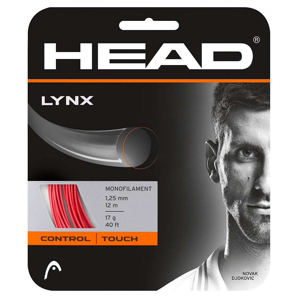 Head Lynx 17/1.25mm Tennis String - Red | High Performance Polyester String for Tennis Rackets | Perfect for Competitive Play & Tournament Matches