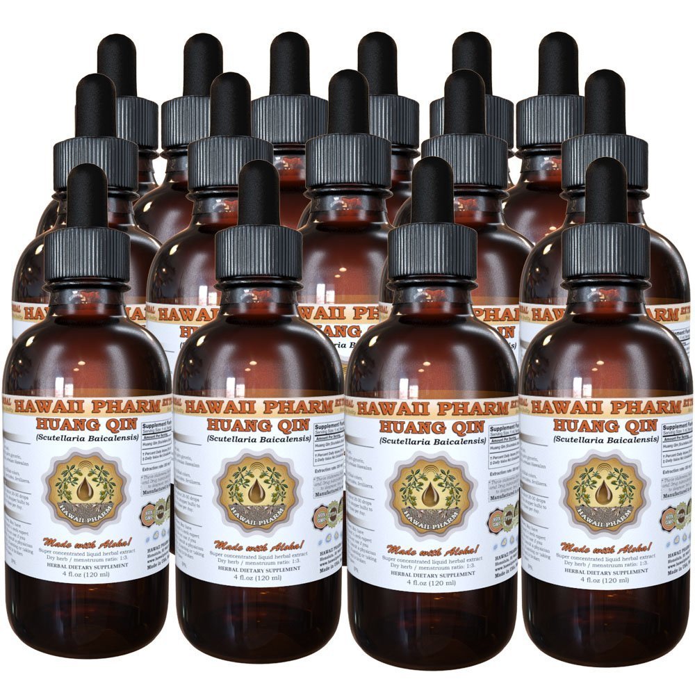 Premium Scutellaria Baicalensis Root Tincture - 100% Pure Huang Qin Liquid Extract Supplement (4oz x 15 Bottles) for Immune Support, Stress Relief & Digestive Health - Herbal Remedy for Cold, Flu & Inflammation