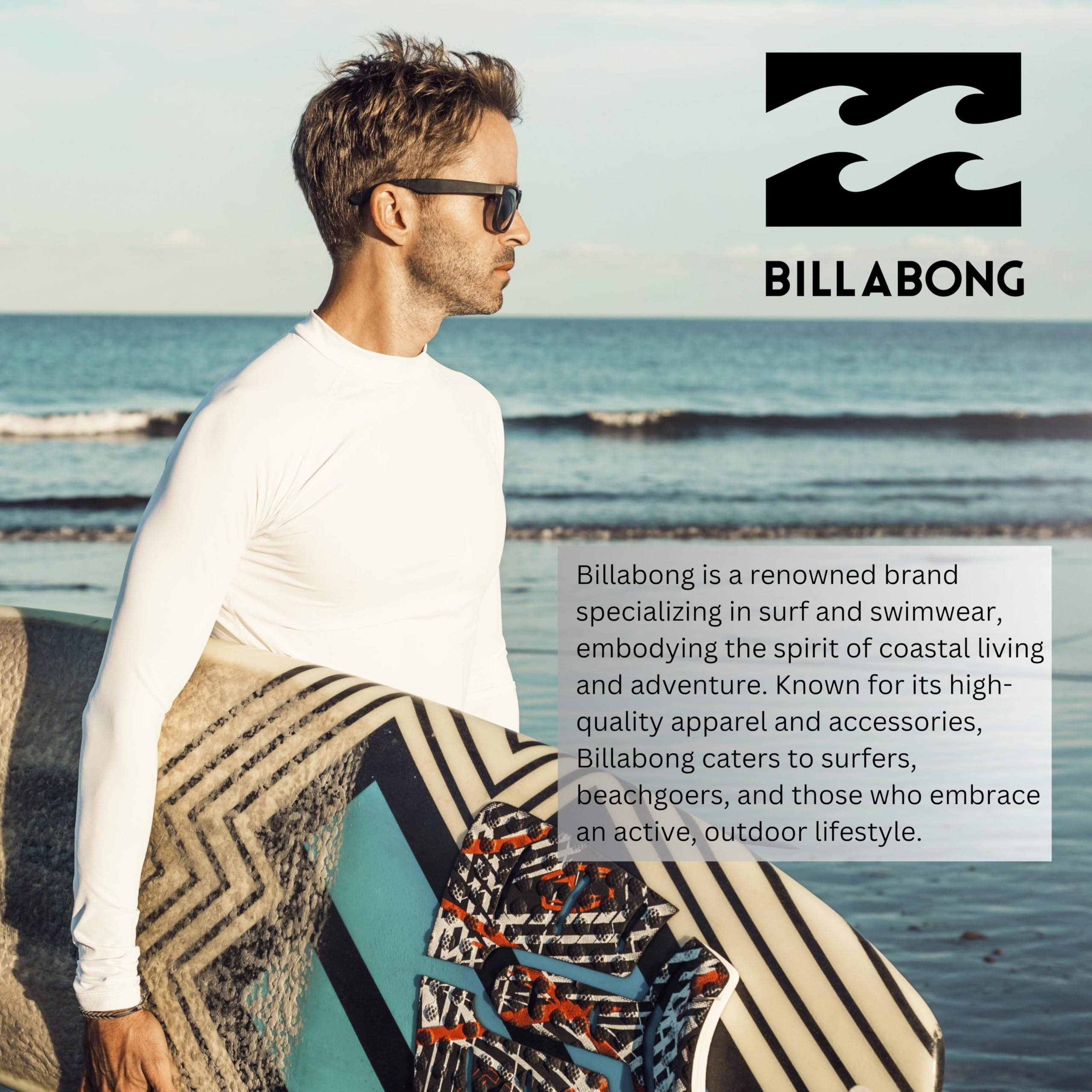 Billabong Men's Big & Tall Long Sleeve Graphic T-Shirt - 100% Cotton Casual Tee for Outdoor Activities, Beach & Streetwear