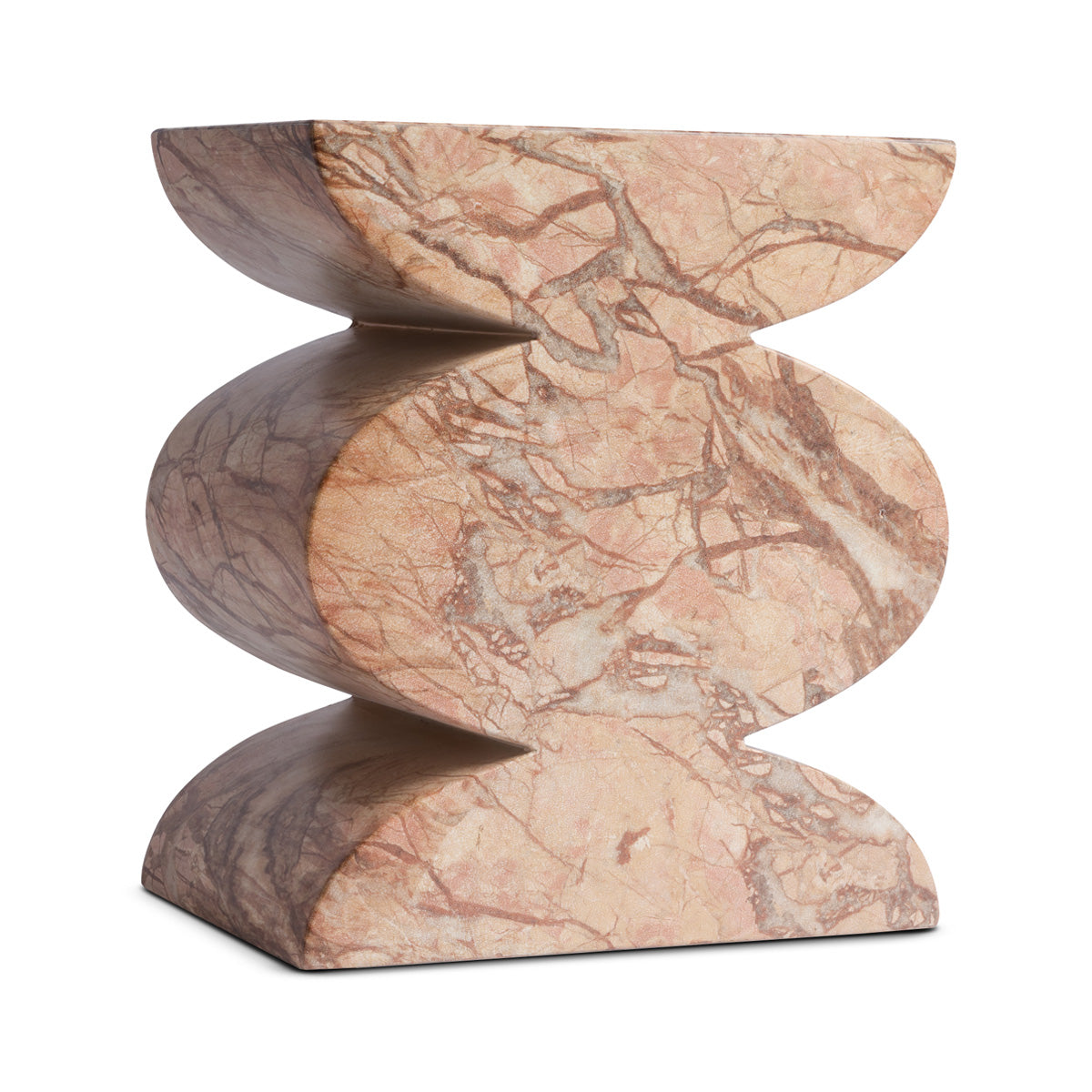 Aztec Side Table with Marble Finish - Modern End Table for Living Room, Bedroom, or Office - Stylish Accent Table for Home Decor