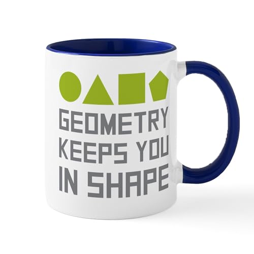 White/Navy Inside - Geometry Shapes Mugs