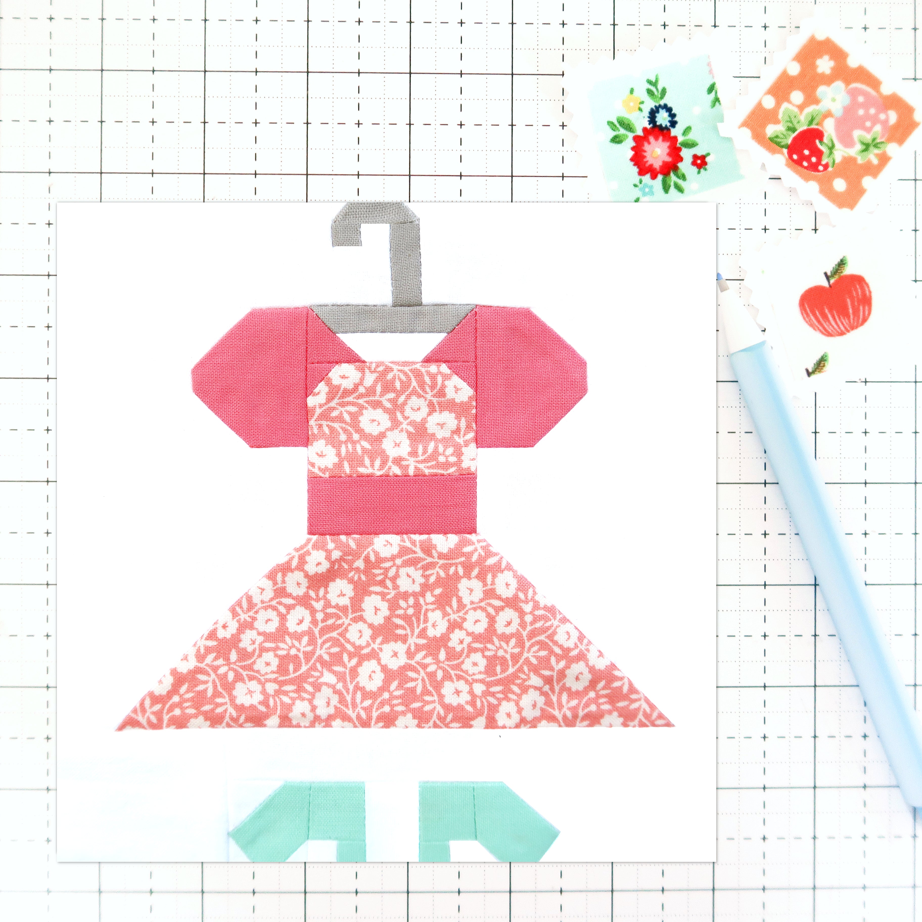 Burlap and Blossom Digital Quilt Block Pattern - Dress and Shoes Design for DIY Sewing Projects | Perfect for Quilting, Home Decor, and Crafting Gifts