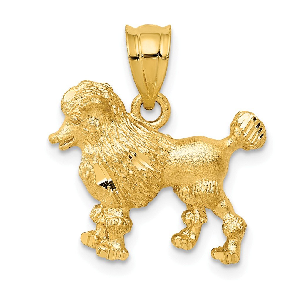 14K Yellow Gold Poodle Dog Charm Pendant - Elegant Jewelry Gift for Dog Lovers | Perfect for Necklaces, Bracelets & Special Occasions
