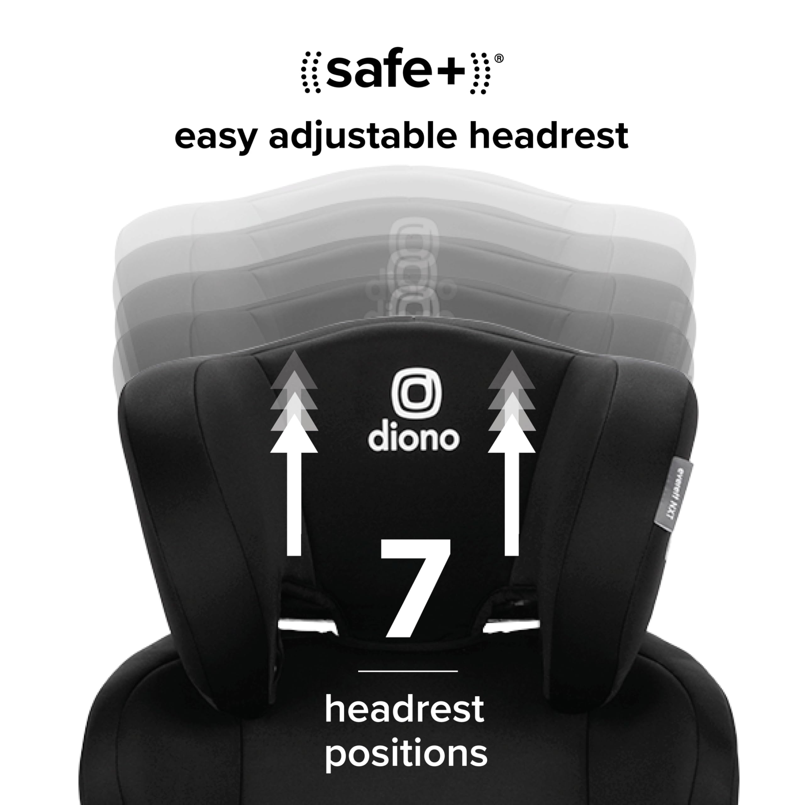 Diono Everett NXT High Back Booster Car Seat - Lightweight Slim Fit Design with Rigid LATCH System - Safe for Kids 4-12 Years (8 Years Use) - Black - Perfect for School Drop-offs & Family Road Trips