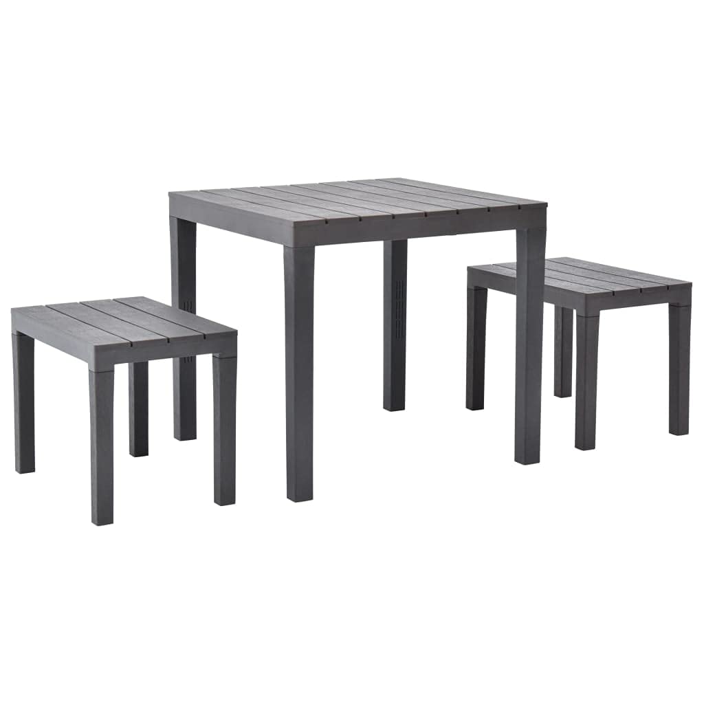 **Outdoor Patio Dining Set - 4-Piece Bistro Table and 2 Benches, Brown - Perfect for Garden, Backyard, Camping & Picnics**