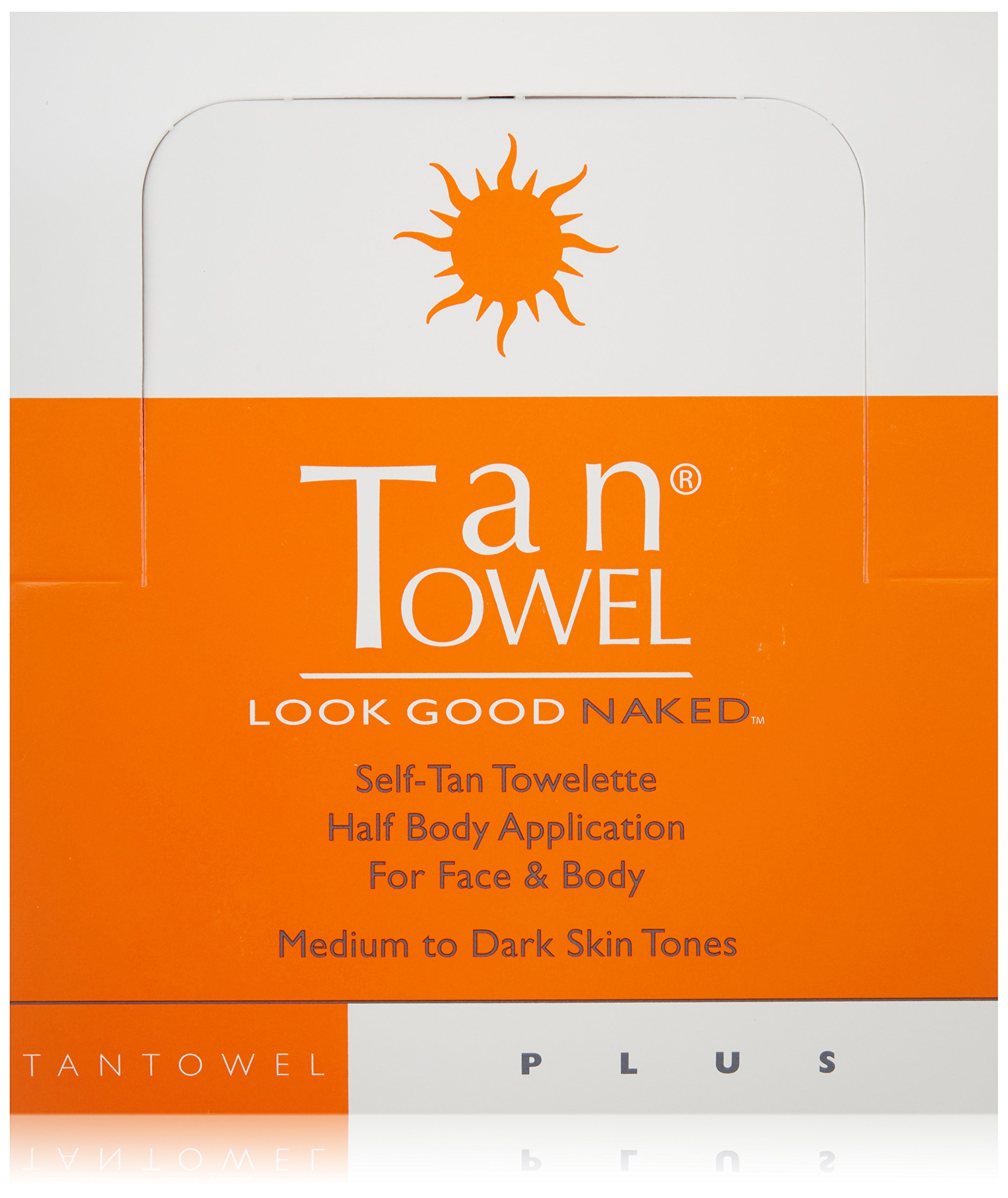 Tan Towel Half Body Plus Self-Tan Towelettes 50 Pack - Natural Sunless Tanning Wipes for Face & Body - Easy At-Home Glow for Parties, Vacations & Special Occasions
