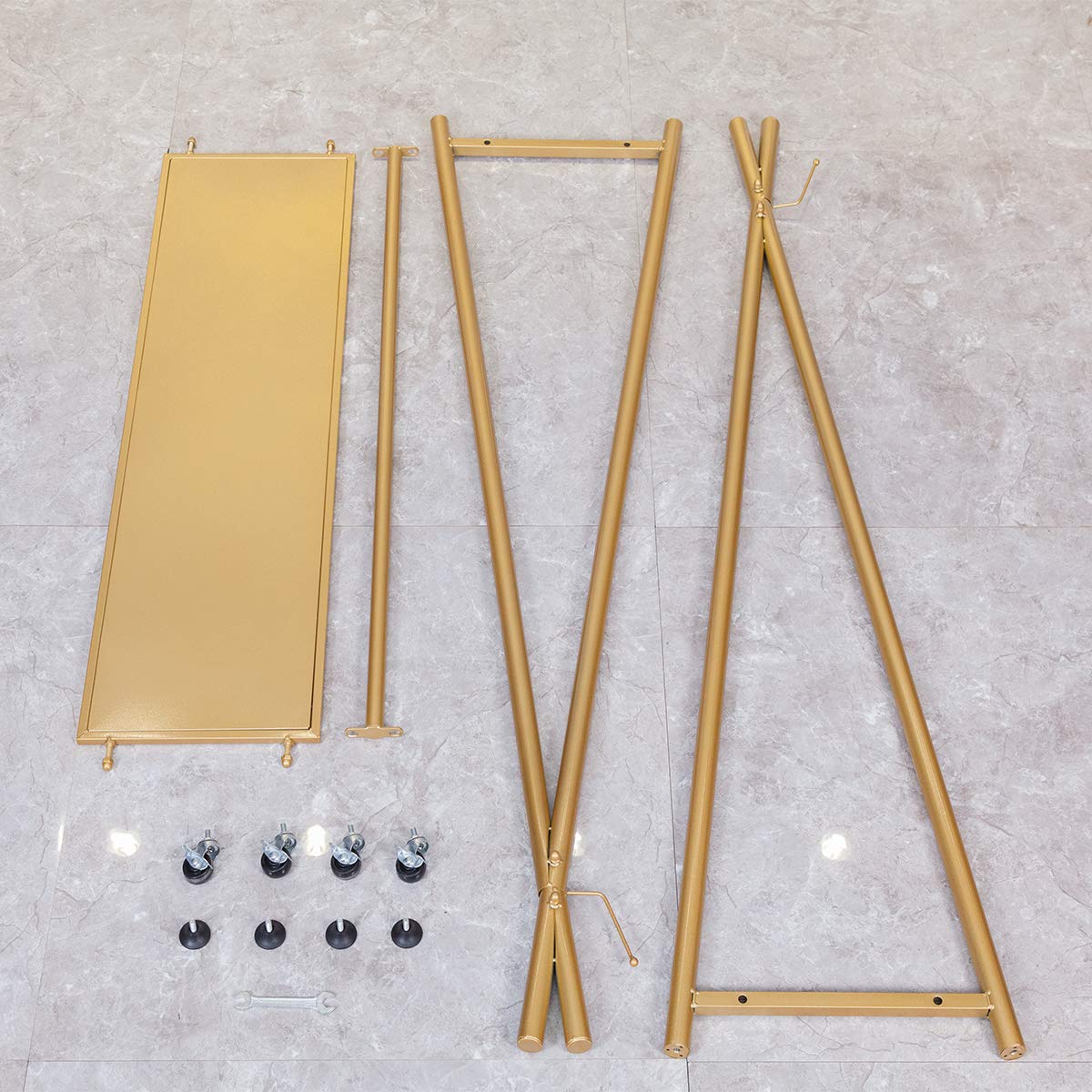 Heavy Duty Metal X-Shaped Rolling Garment Rack with Wheels - 47.2