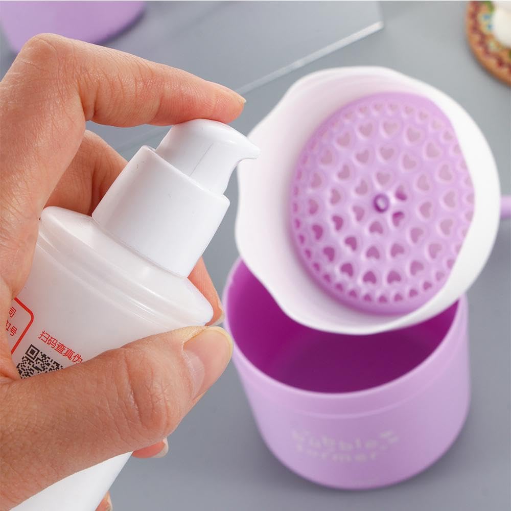 1Pcs Portable Facial Cleanser Foam Maker - Rapid Foaming Cup for Skin Care, Bubbler Tool for Deep Cleansing (Blue) | Perfect for Travel, Daily Skincare Routine & Spa Treatments