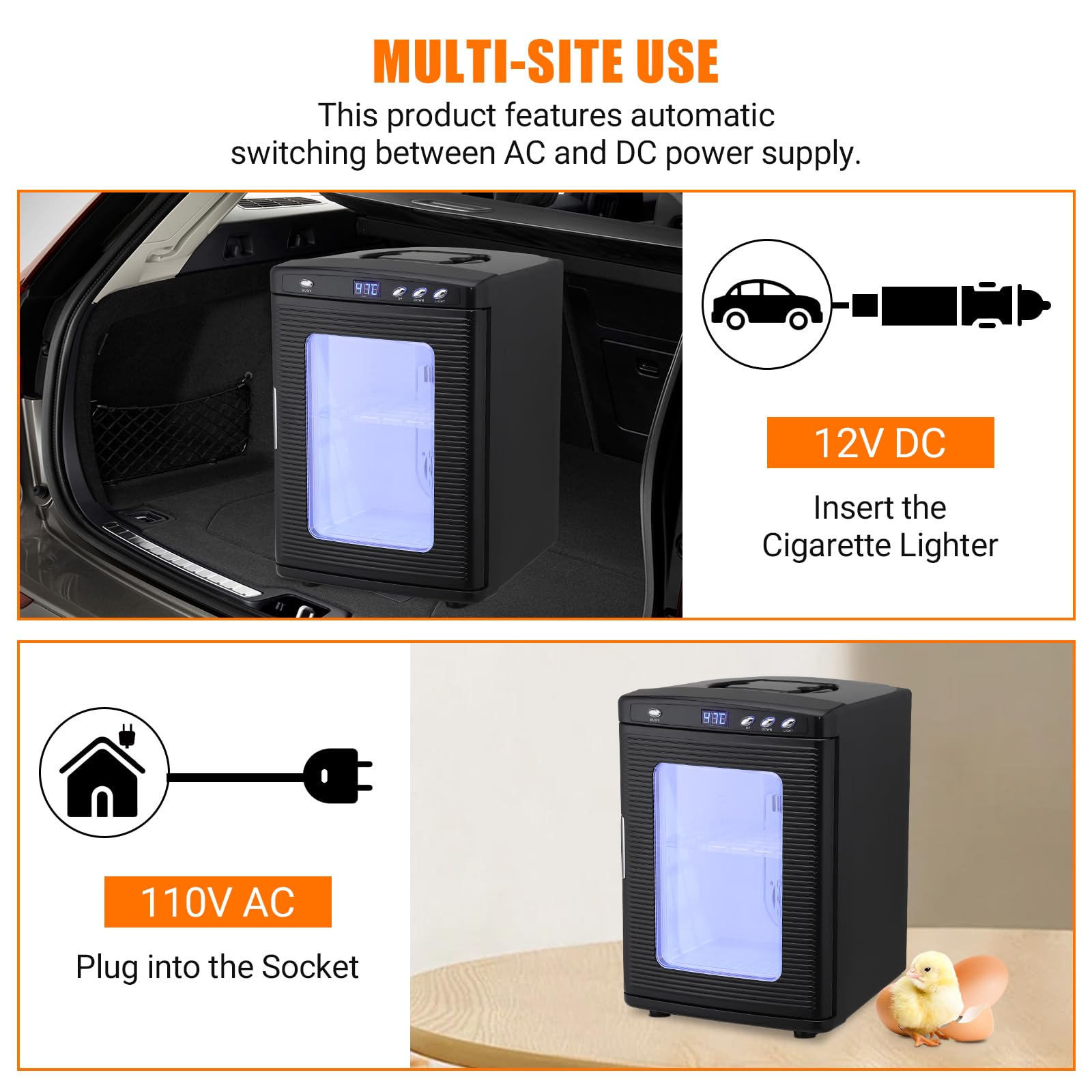 GARVEE 25L Portable Reptile Egg Incubator - Digital Temperature Control 5°C-60°C for Small Reptiles, Snakes & Lizards - Perfect for Home Breeding, Science Labs & Classroom Experiments
