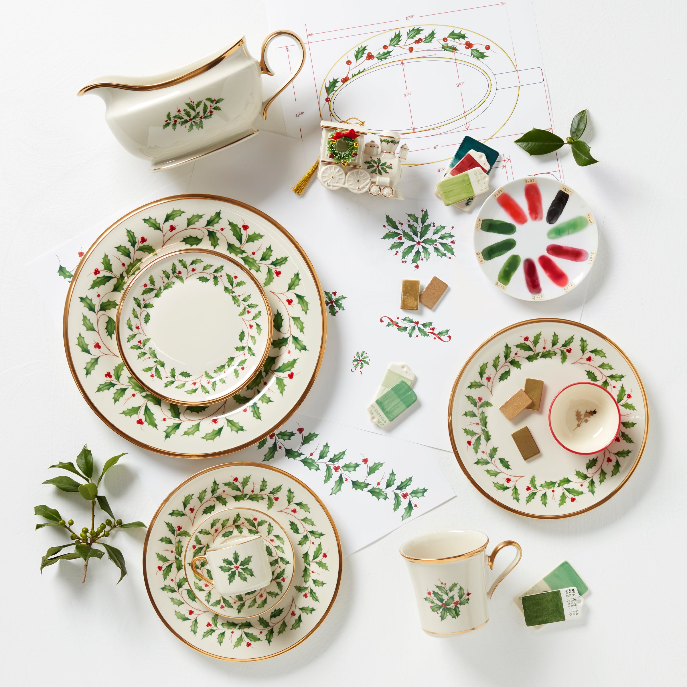 5-Piece Holiday Dinnerware Set - Elegant Tableware for Christmas, Thanksgiving & Special Occasions - Perfect for Festive Dining & Entertaining
