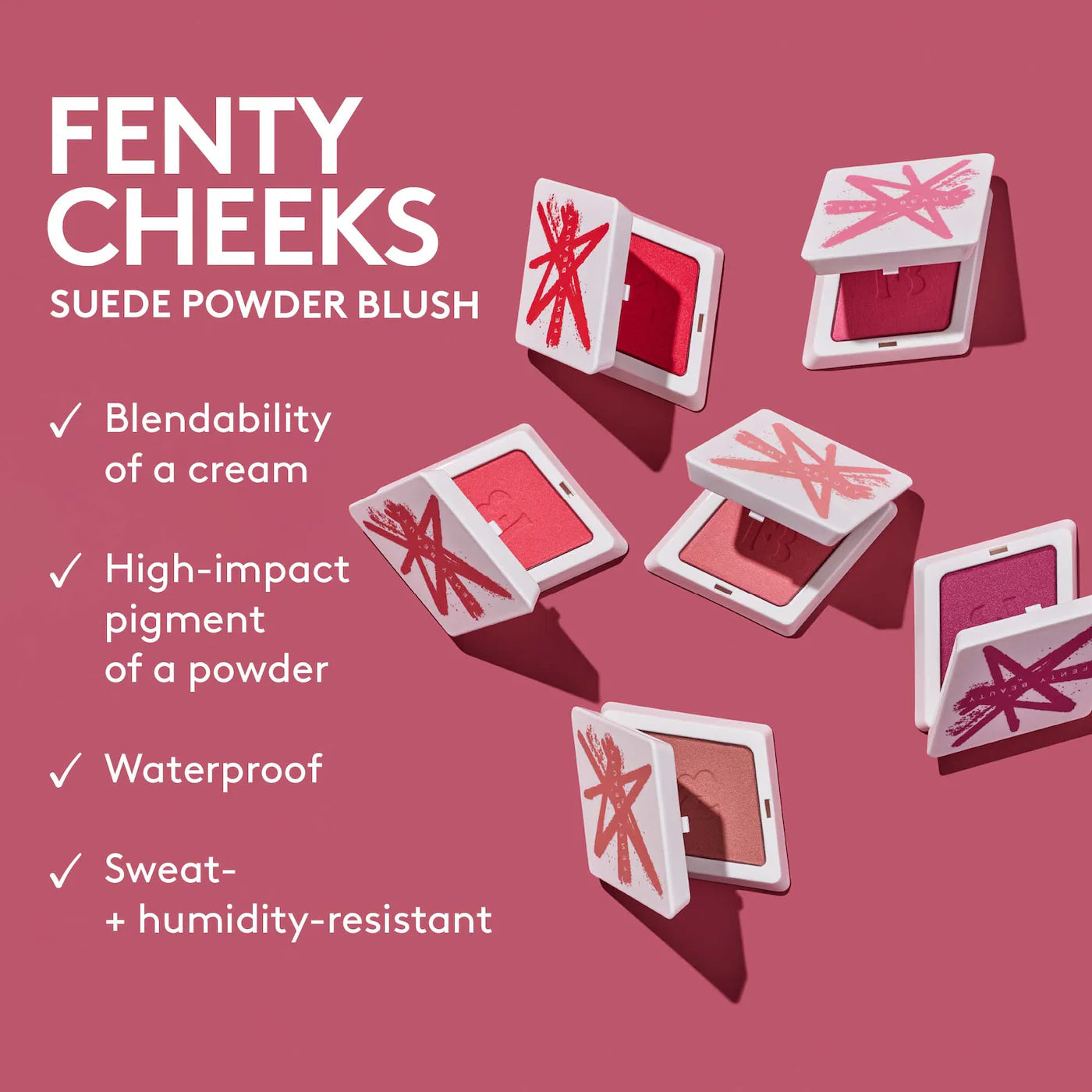 Fenty Beauty by Rihanna Cheeks Out Freestyle Cream Blush - Longwear, Waterproof Powder Blush with Buildable Color (Multiple Shades) - Perfect for Everyday Wear & Special Occasions