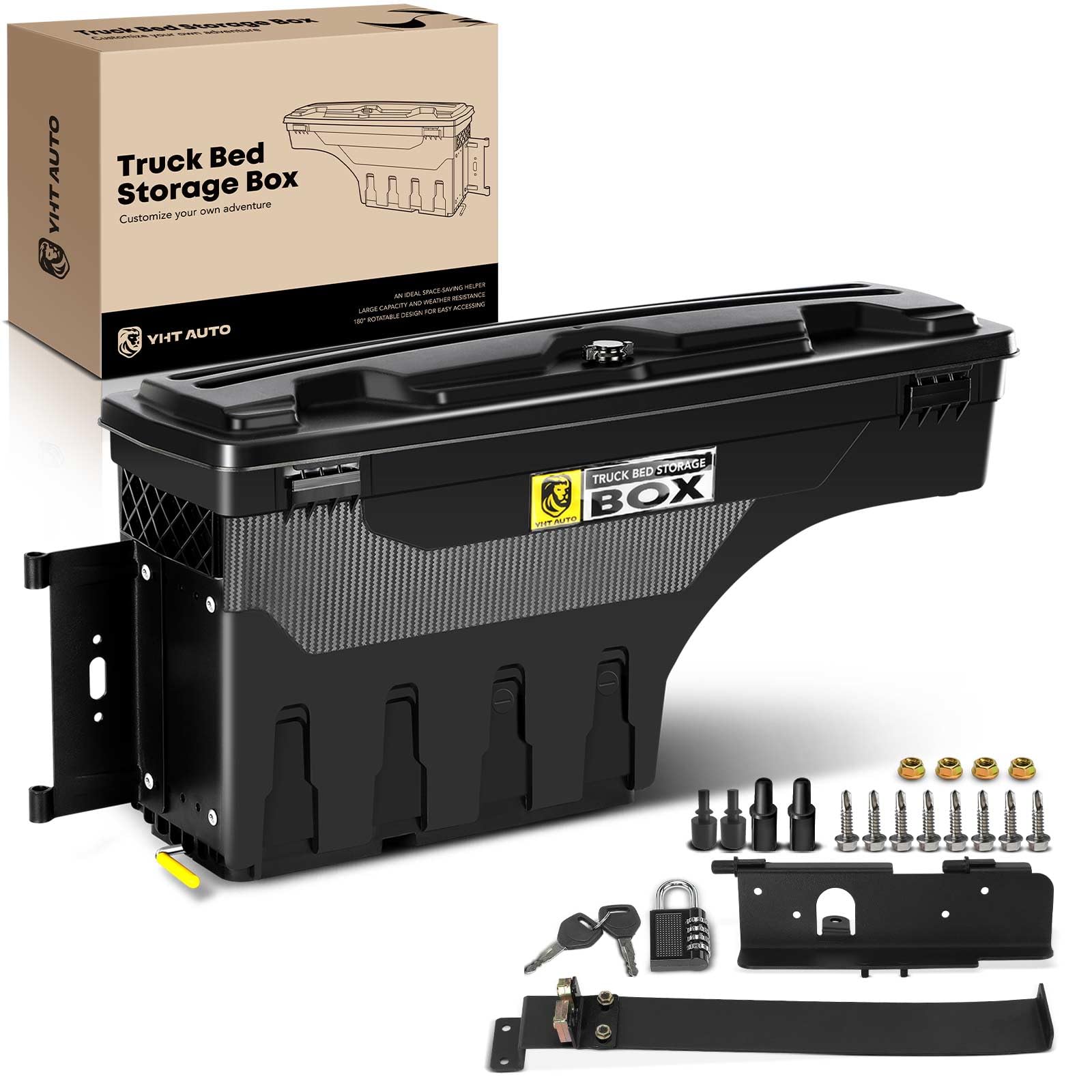 Lockable Truck Bed Tool Box for 2007-2021 Toyota Tundra | 6.6 FT Bed | Driver Side Swing Design | Waterproof Wheel Well Storage | Perfect for Camping, Work & Outdoor Gear Organization