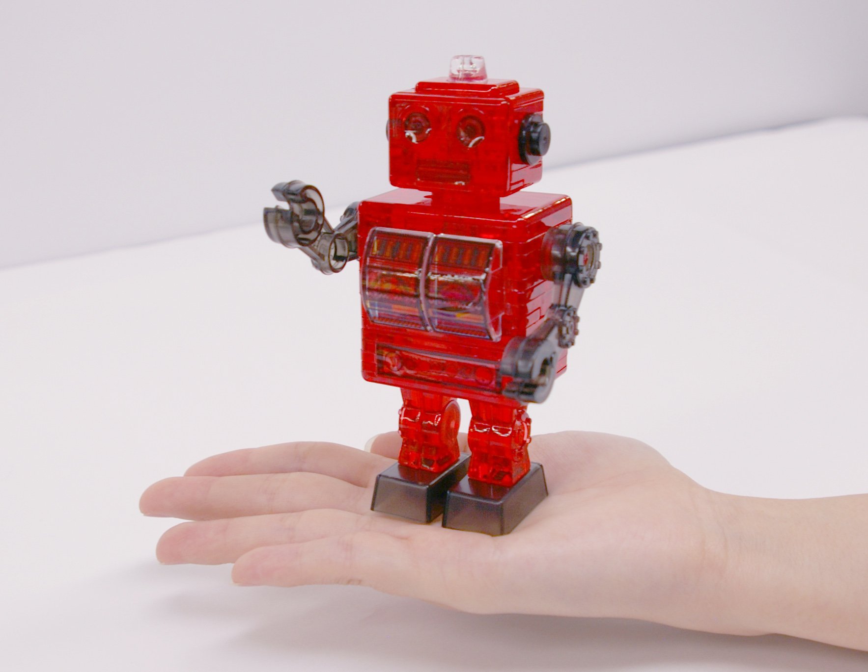 39-Piece Crystal Puzzle Tin Robot Toy - 3D Brain Teaser for Adults & Kids - STEM Educational Building Game - Perfect for Gifts, Parties & Stress Relief