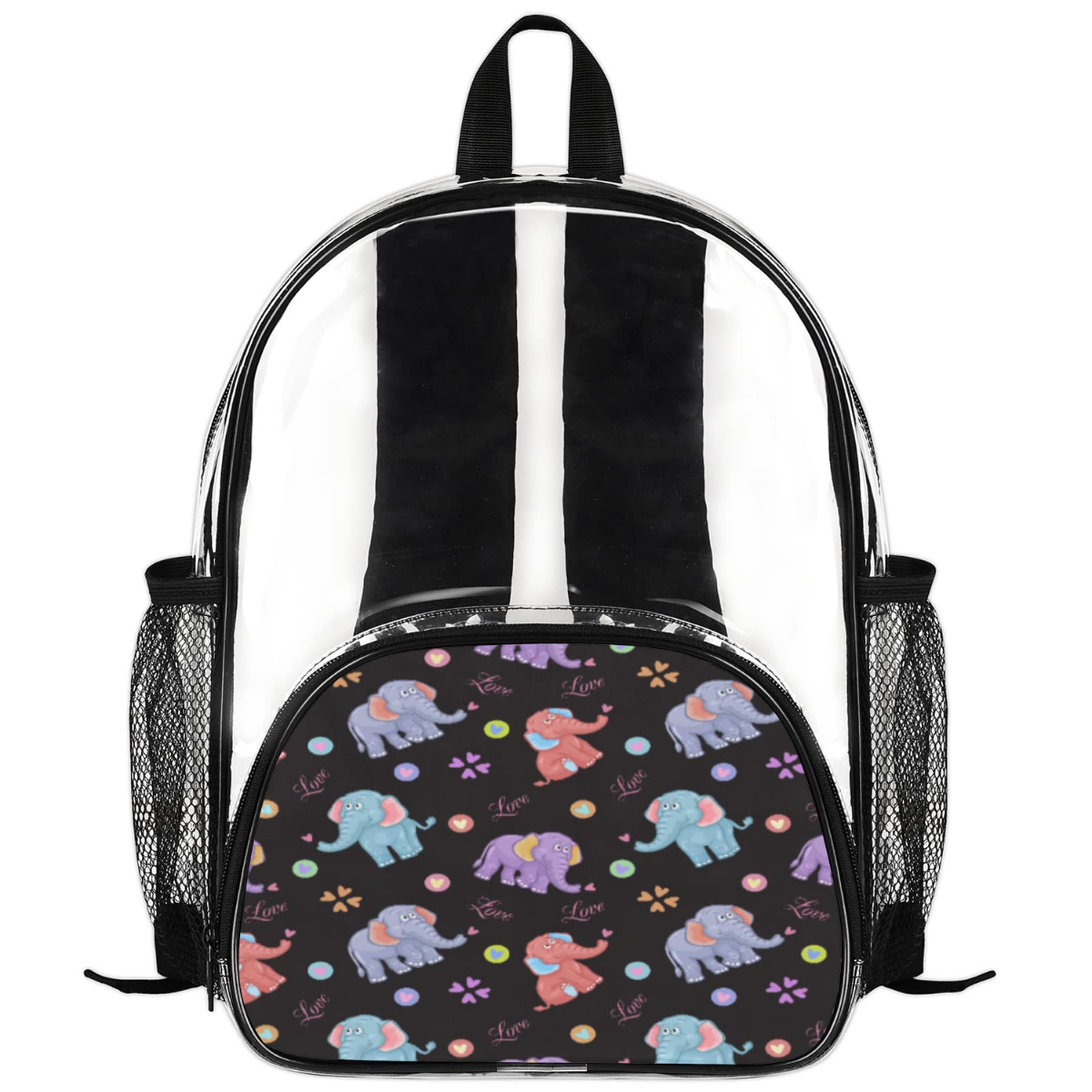Custom Cartoon Elephant Kids Backpack - Personalized Clear Backpack for Boys & Girls | Waterproof School & Travel Backpack for Preschoolers | Perfect for Daily Use, Field Trips & Outdoor Adventures
